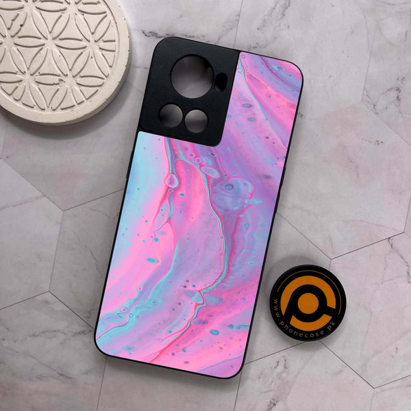 OnePlus 10R - Pink Marble 2.0 Series  - Premium Metal Printed soft Bumper shock Proof Case