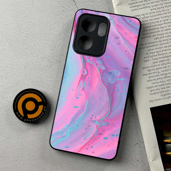 Oppo Reno 14F - Pink Marble 2.0 Series - Premium Metal Printed Soft Bumper Shockproof Case
