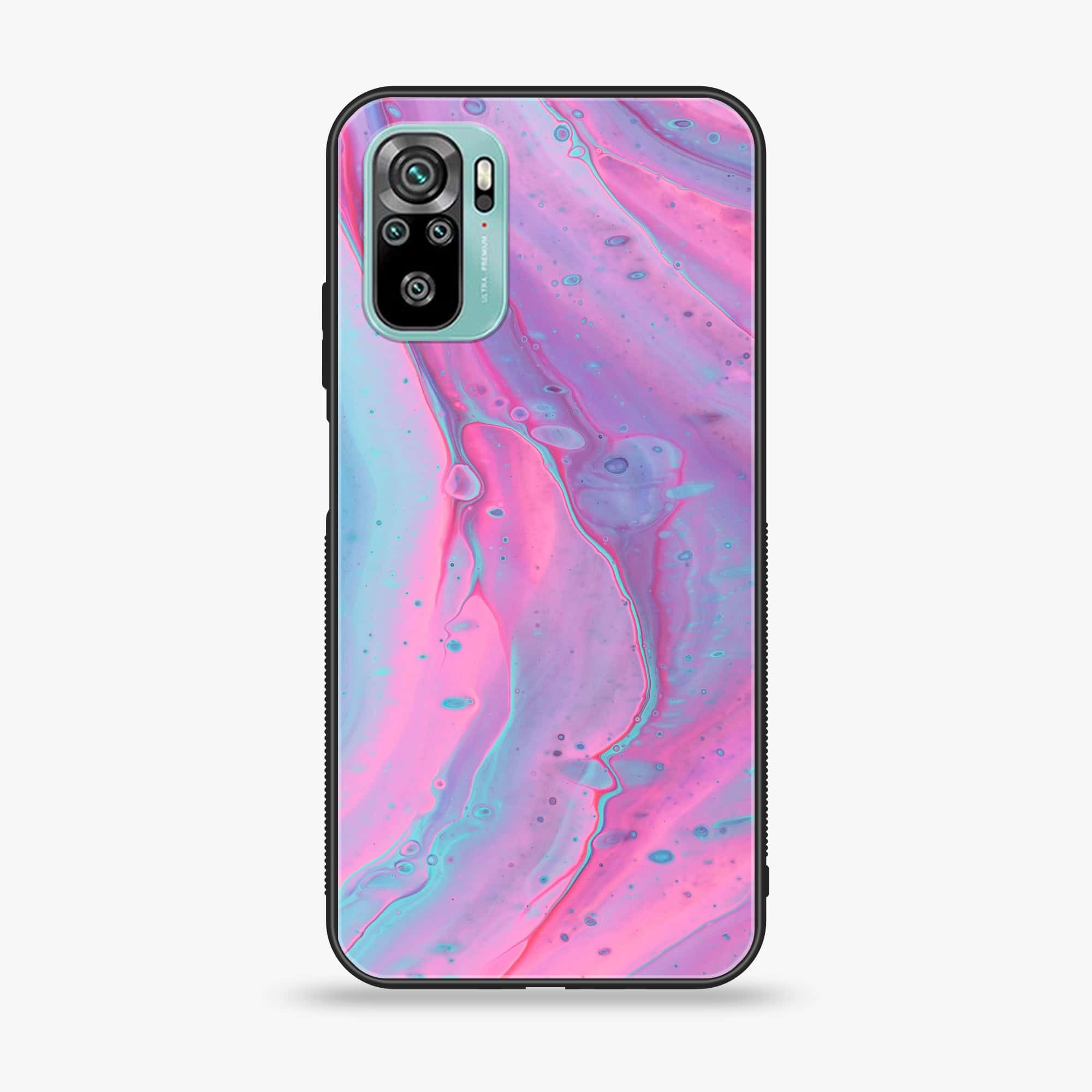 Xiaomi Redmi Note 10 - Pink Marble 2.0 Series - Premium Printed Glass soft Bumper shock Proof Case