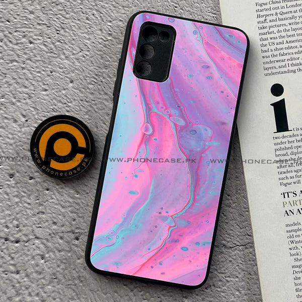 Samsung Galaxy A02s - Pink Marble 2.0 Series  - Premium Printed Metal soft Bumper shock Proof Case