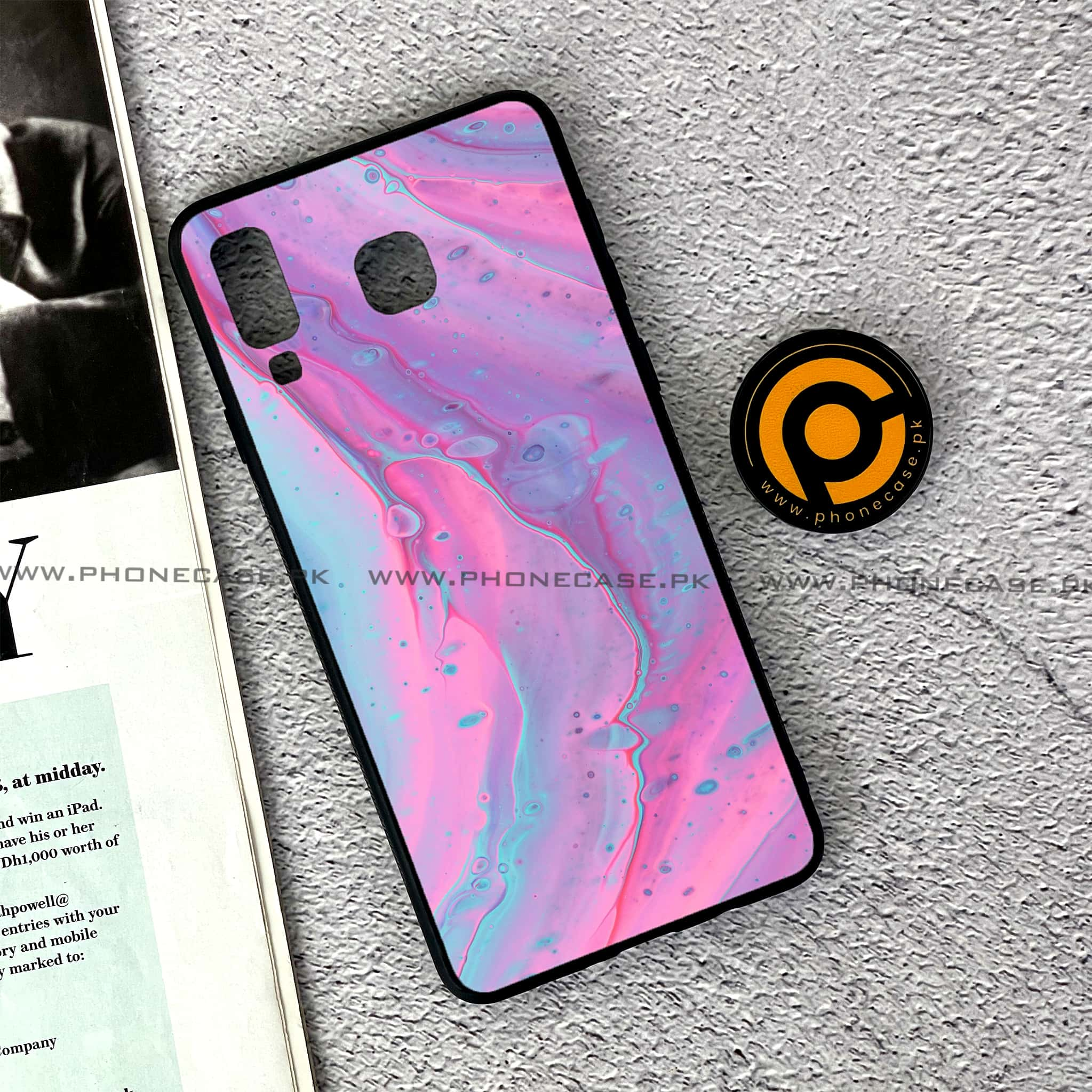 Samsung Galaxy A8 Star(A9 Star) - Pink Marble 2.0 Series - Premium Printed Glass soft Bumper shock Proof Case