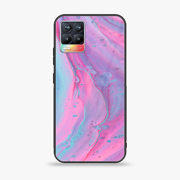 Realme 8 pro - Pink Marble 2.0 Series - Premium Printed Glass soft Bumper shock Proof Case