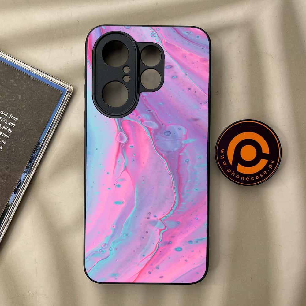 Vivo X200 FE - Pink Marble 2.0 Series - Premium Metal Printed soft Bumper Shock Proof Case