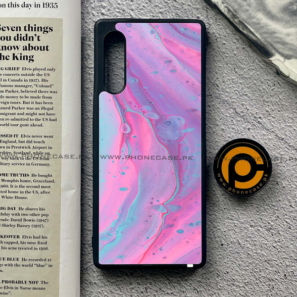 LG G9 - Pink Marble 2.0 Series - Premium Metal Printed soft Bumper shock Proof Case