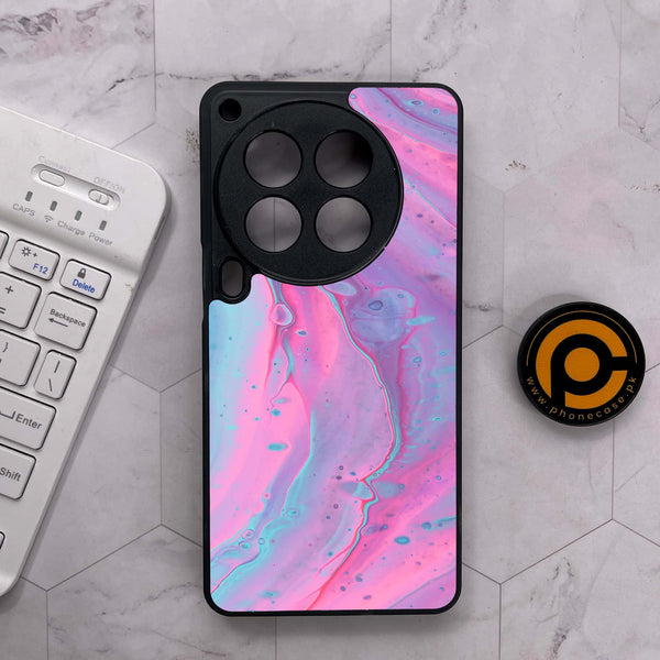 Tecno Camon 30 Premier - Pink Marble 2.0 Series - Premium Metal Printed soft Bumper shock Proof Case