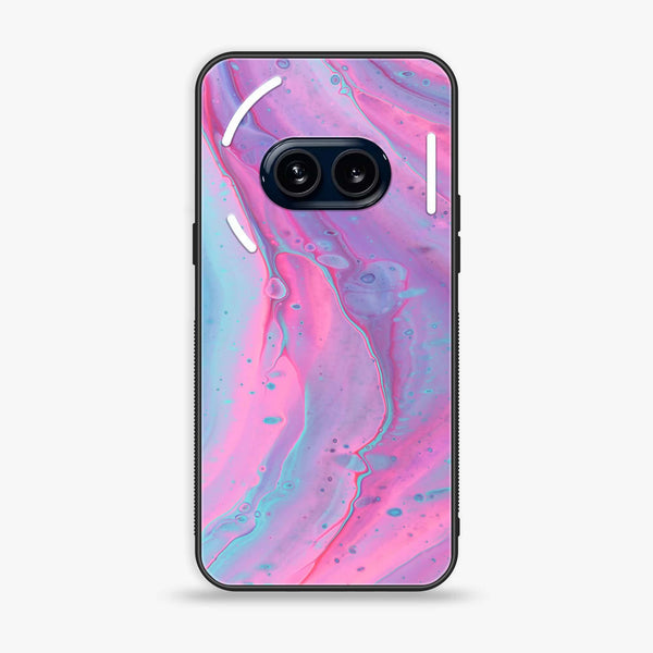 Nothing Phone (2a) - Pink Marble 2.0 Series - Premium Metal Printed soft Bumper Shock Proof Case
