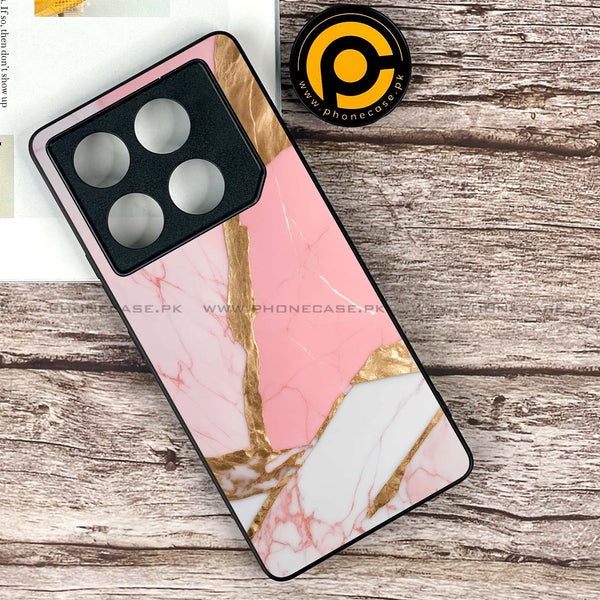 Infinix GT 20 Pro - Pink Marble 2.0 Design 2  - Premium Printed Glass soft Bumper shock Proof Case  CS-33603
