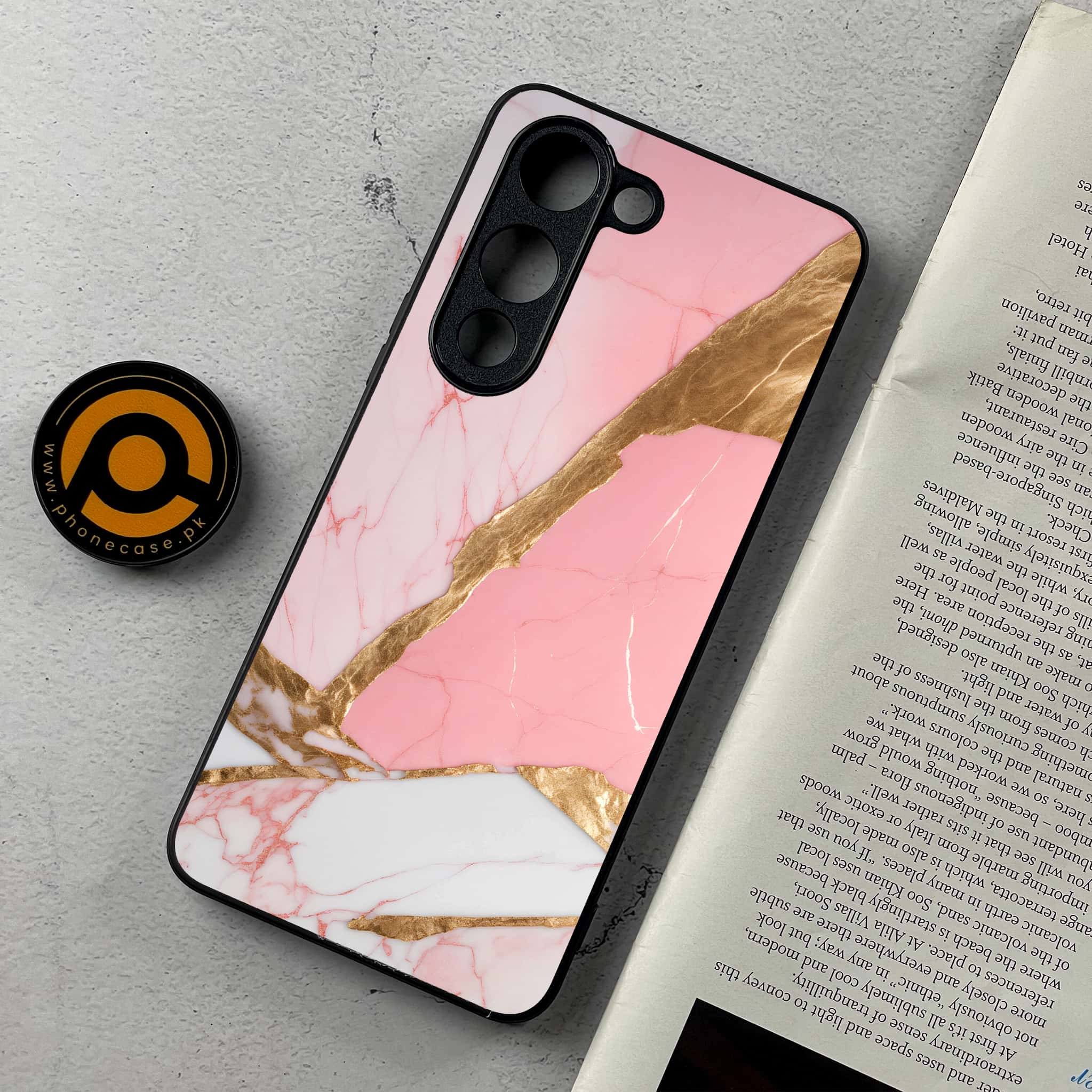 Vivo Y04 - Pink Marble 2.0 Series - Premium Metal Printed Soft Bumper Shockproof Case