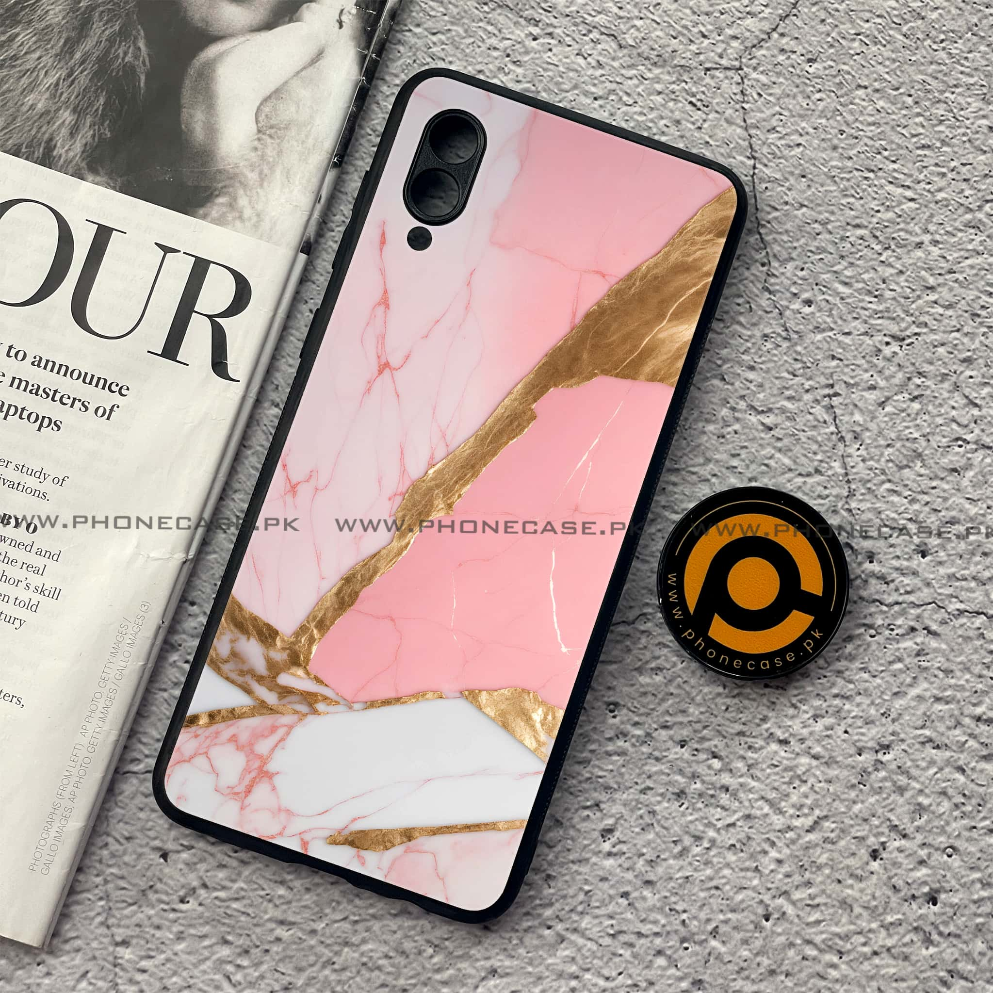 Samsung Galaxy A02 - Pink Marble 2.0 Series - Premium Printed Metal soft Bumper shock Proof Case