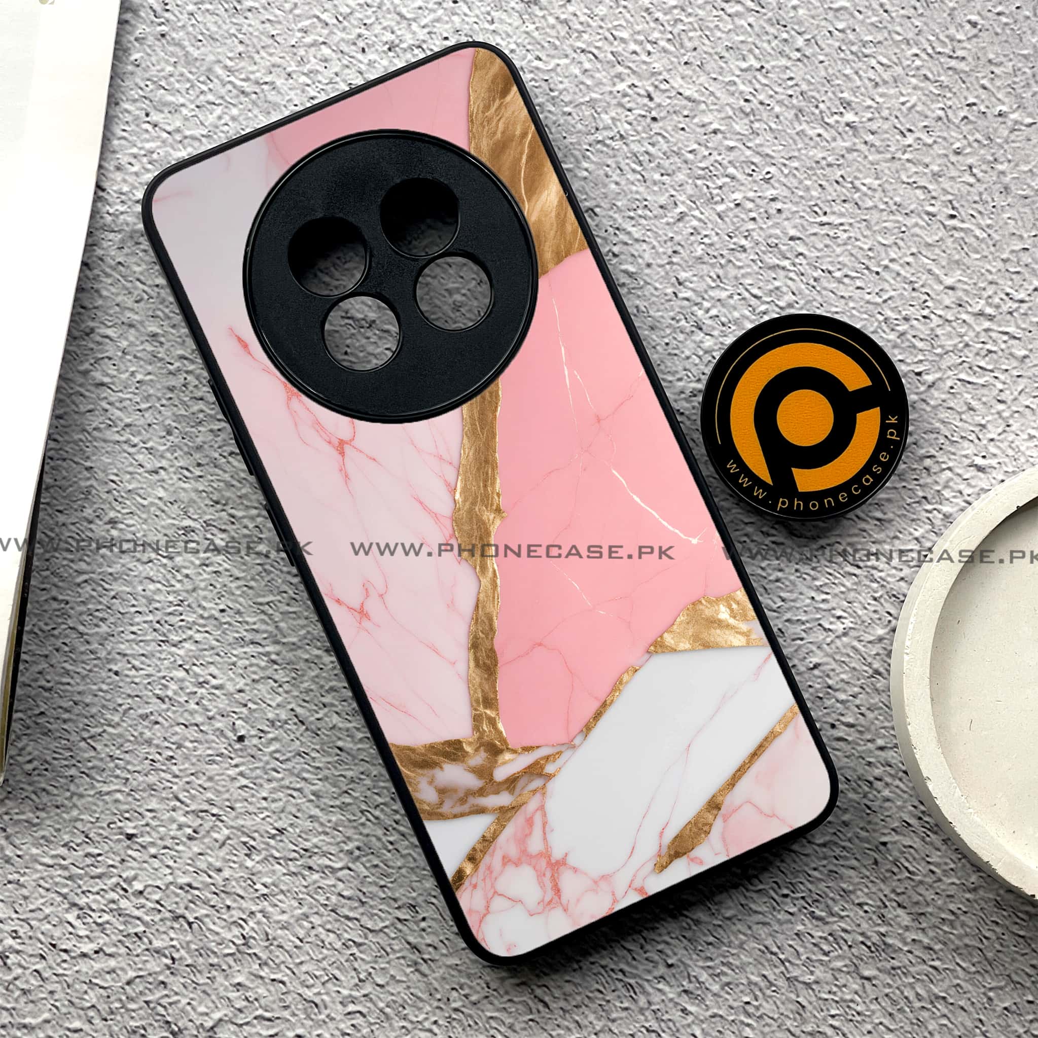 Realme 13 Pro Plus -  Pink Marble 2.0 Series - Premium Printed Metal soft Bumper shock Proof Case