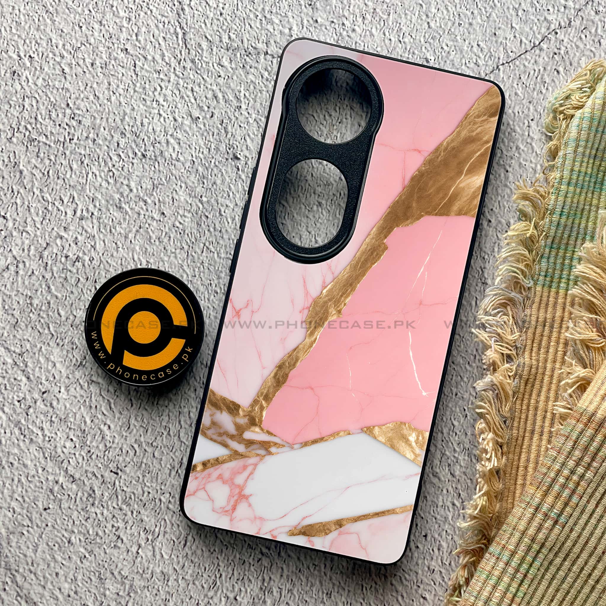 Vivo V40 Pro - Pink Marble 2.0 Series - Premium Metal Printed soft Bumper shock Proof Case