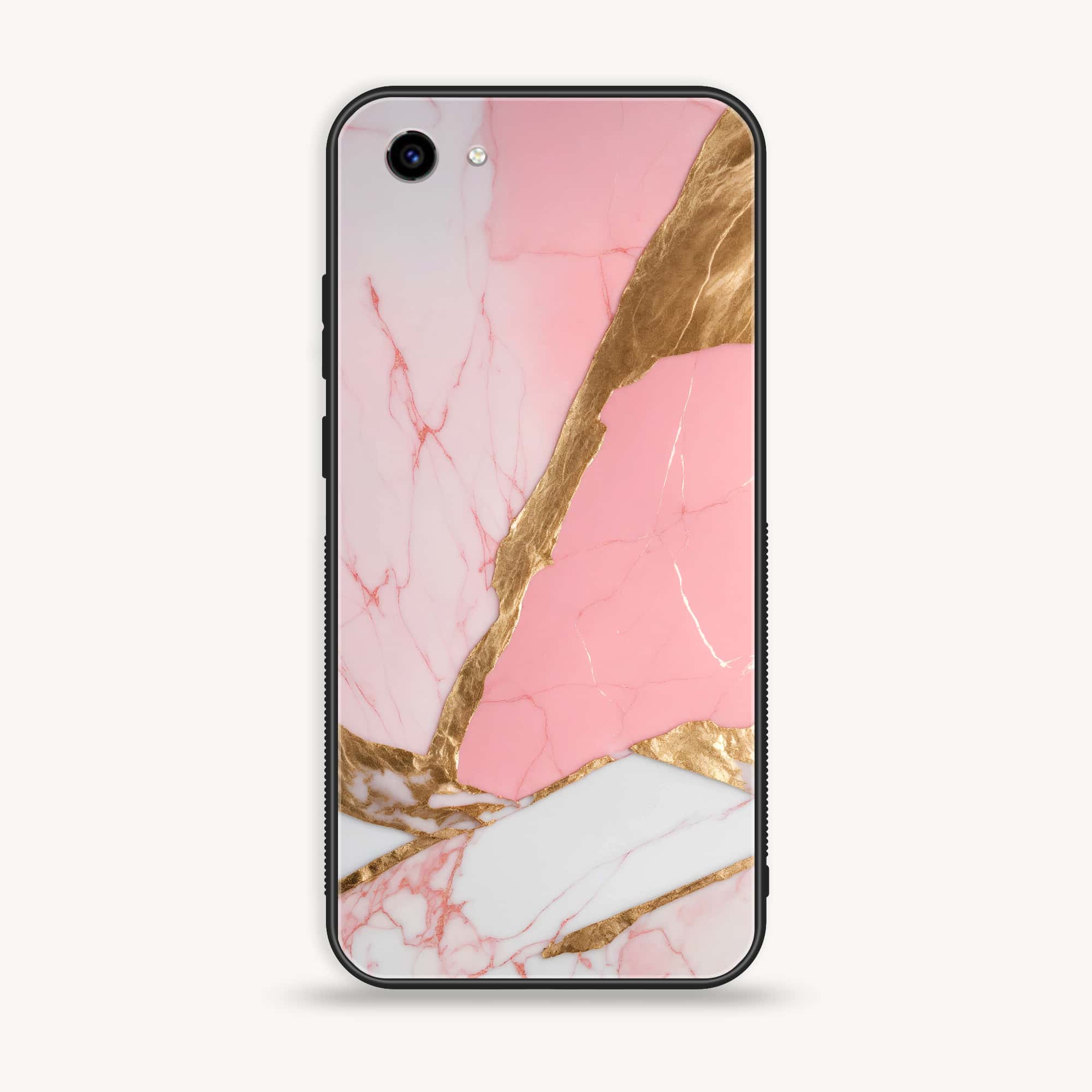 Vivo Y83 - Pink Marble 2.0 Series - Premium Printed Glass soft Bumper shock Proof Case