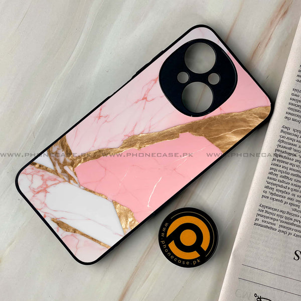 Tecno Spark Go 1 - Pink Marble 2.0 Design 2  - Premium Printed Glass soft Bumper shock Proof Case  CS-32770