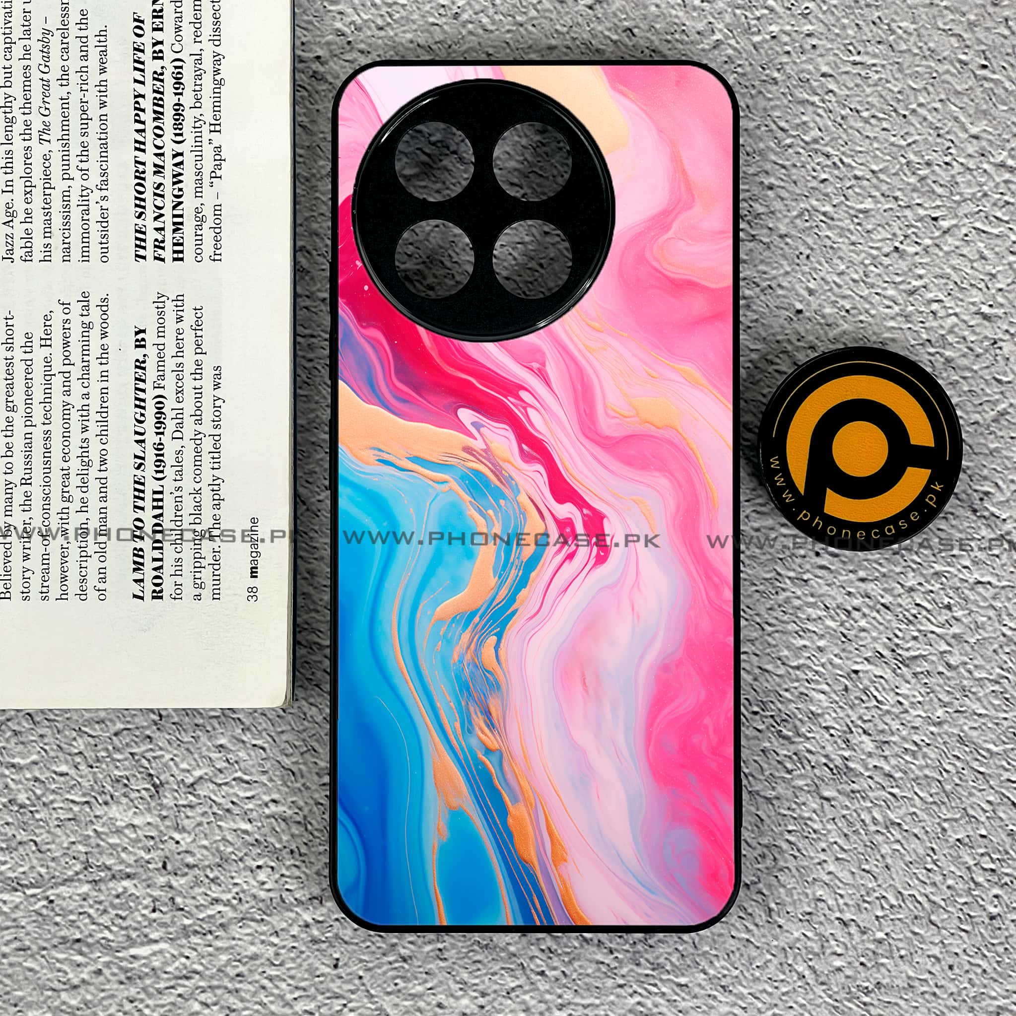OnePlus 13R - Pink Marble 2.0 Series - Premium Printed Glass soft Bumper shock Proof Case