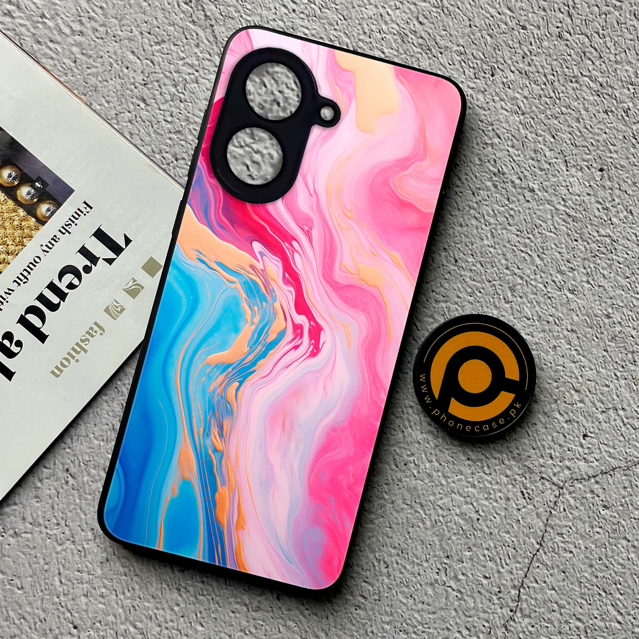 Xiaomi Redmi A5 - Pink Marble 2.0 Series - Premium Metal Printed soft Bumper shock Proof Case