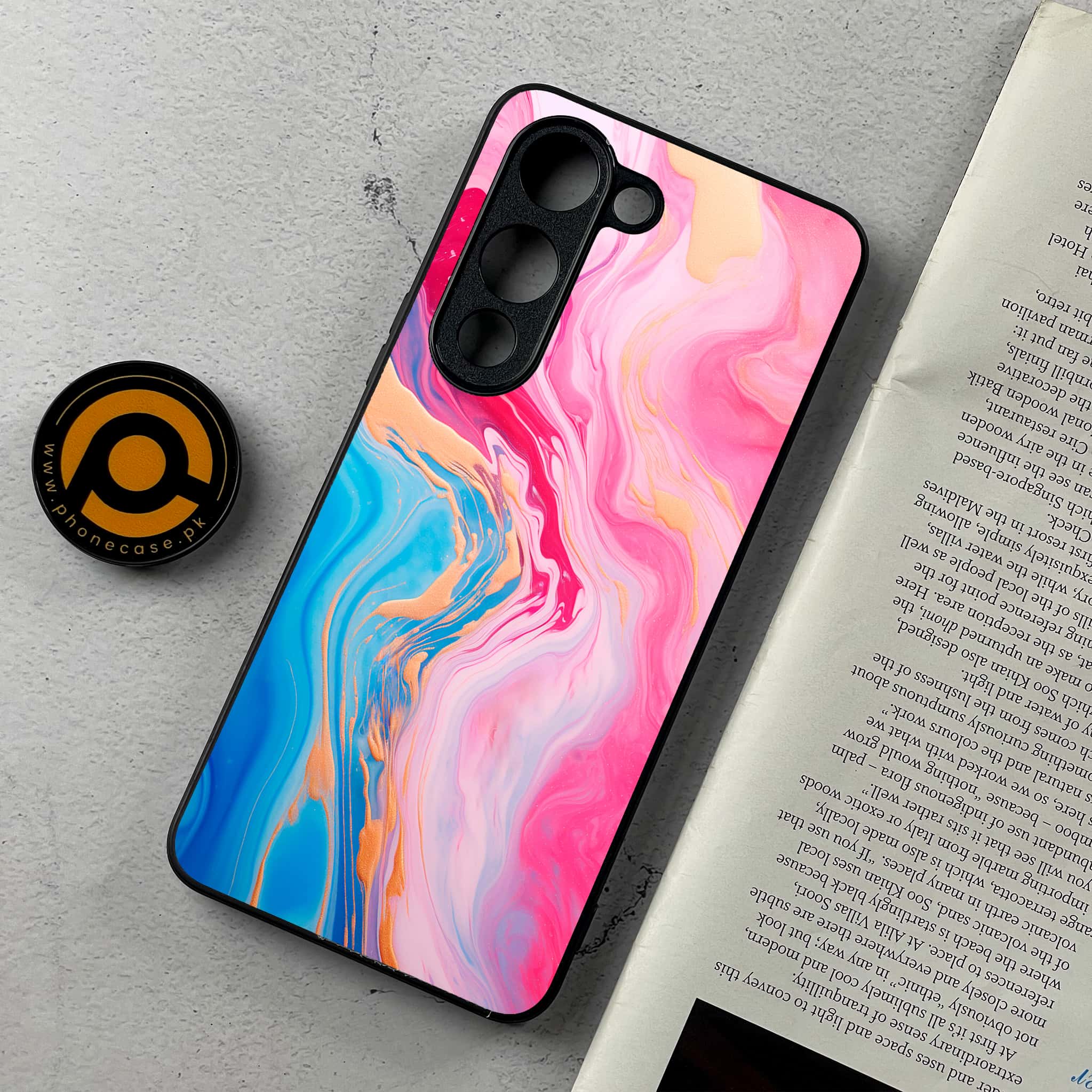 Vivo Y04 - Pink Marble 2.0 Series - Premium Metal Printed Soft Bumper Shockproof Case