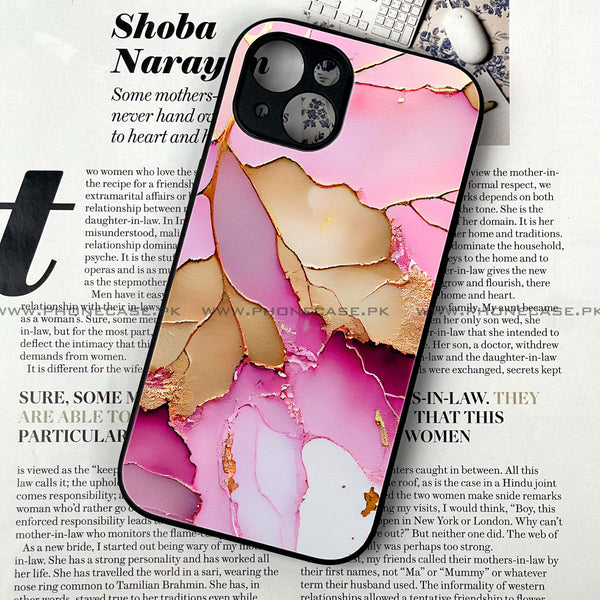 iPhone 14 Plus - Pink Marble 2.0 Design 4 - Premium Metal Printed soft Bumper shock Proof Case    CS-35324