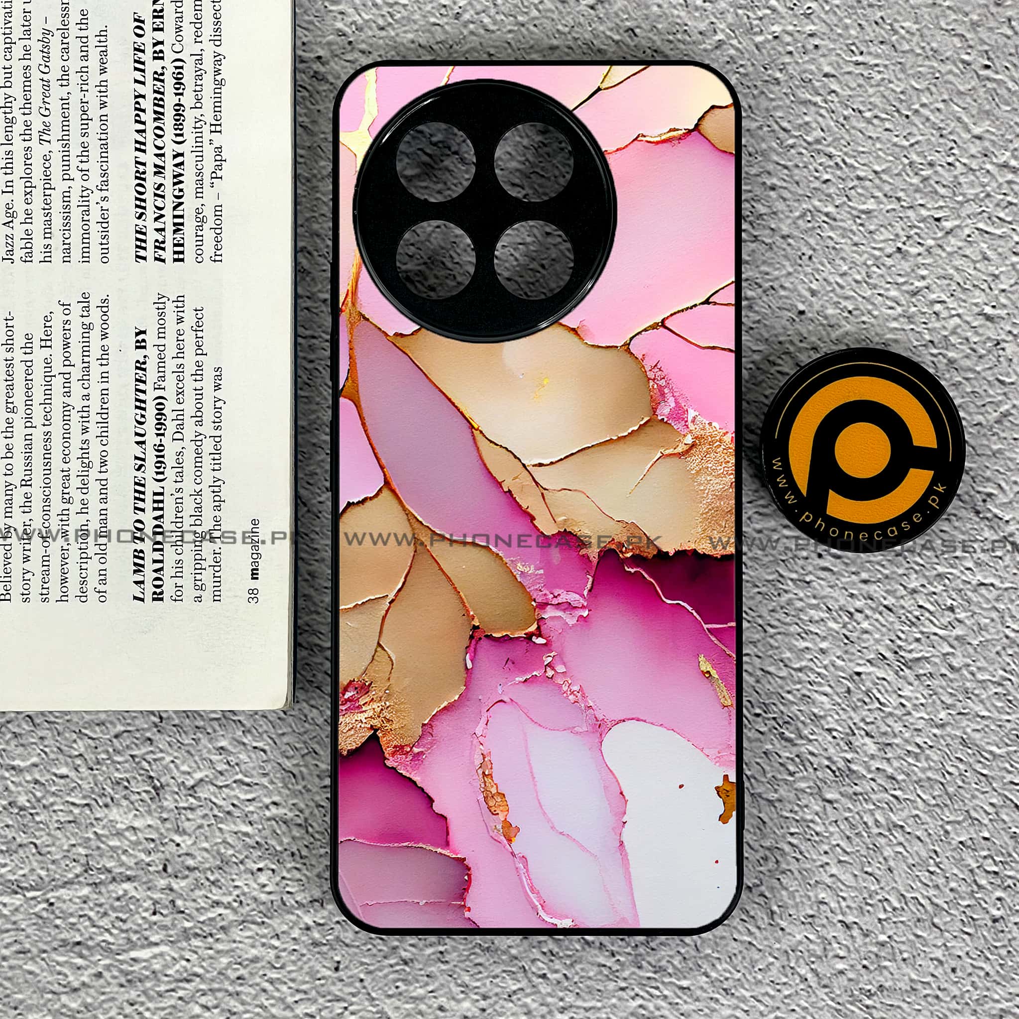 OnePlus 13R - Pink Marble 2.0 Series - Premium Printed Glass soft Bumper shock Proof Case