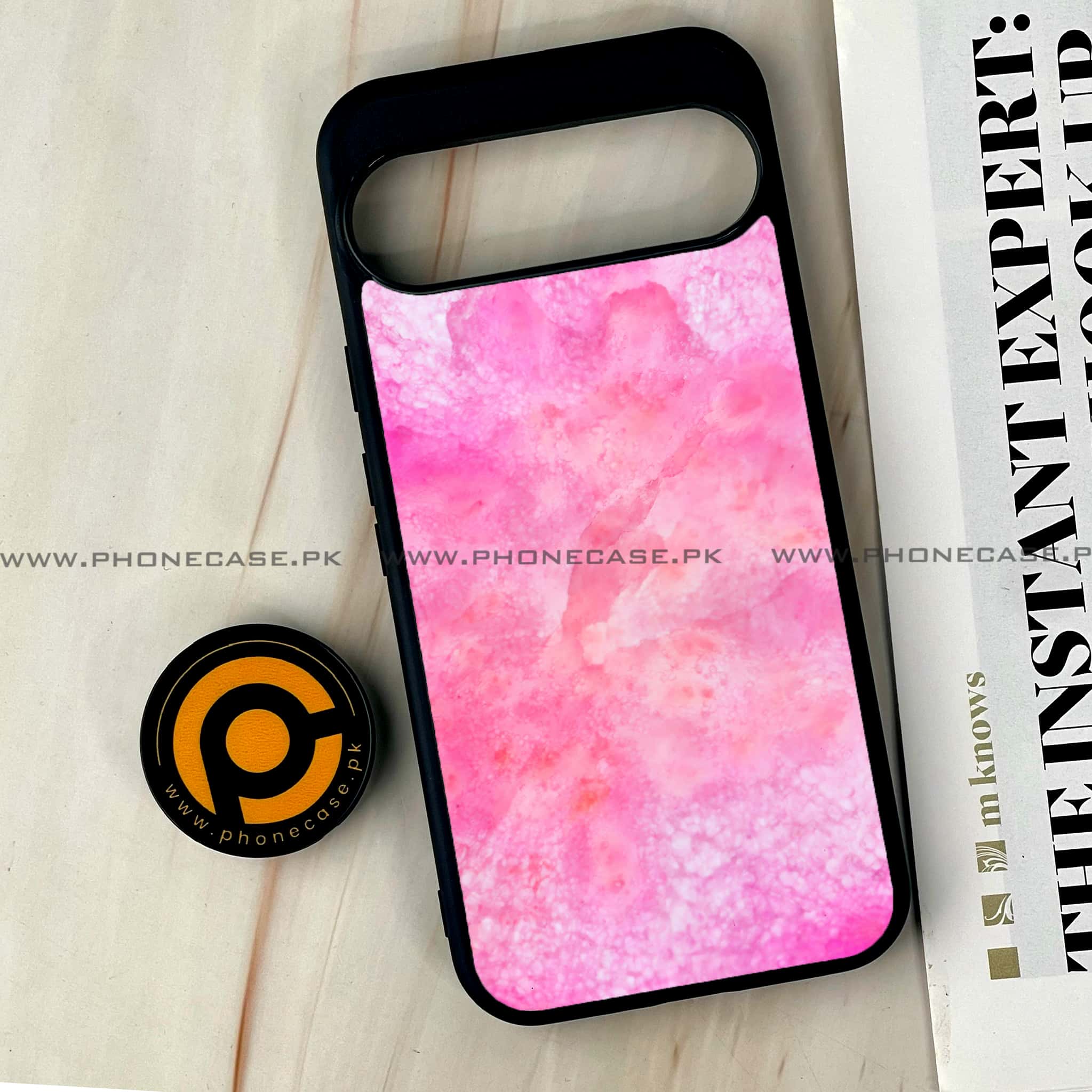 Google Pixel 9 Pro XL - Pink Marble 2.0 Series - Premium Metal Printed soft Bumper Shock Proof Case