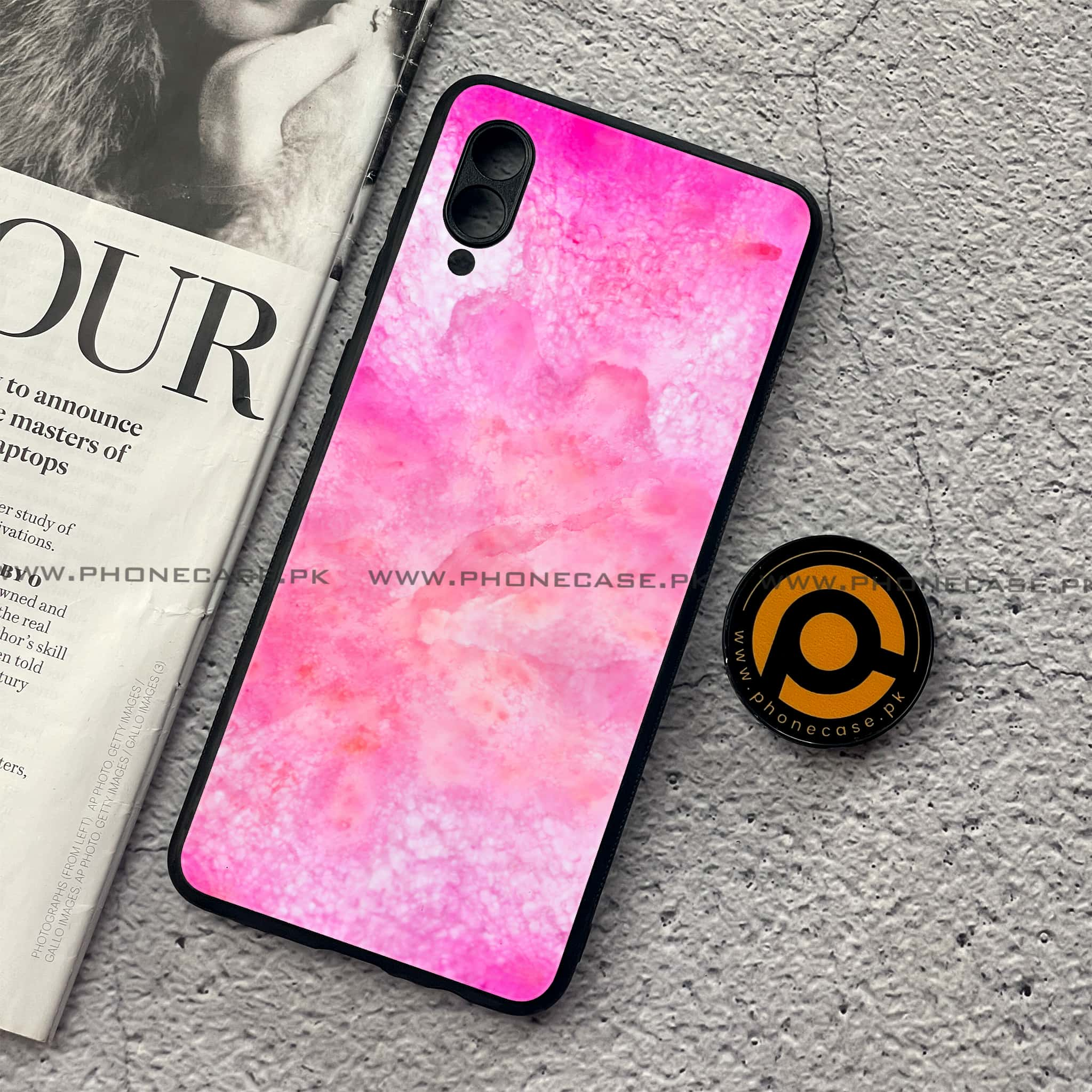 Samsung Galaxy A02 - Pink Marble 2.0 Series - Premium Printed Metal soft Bumper shock Proof Case