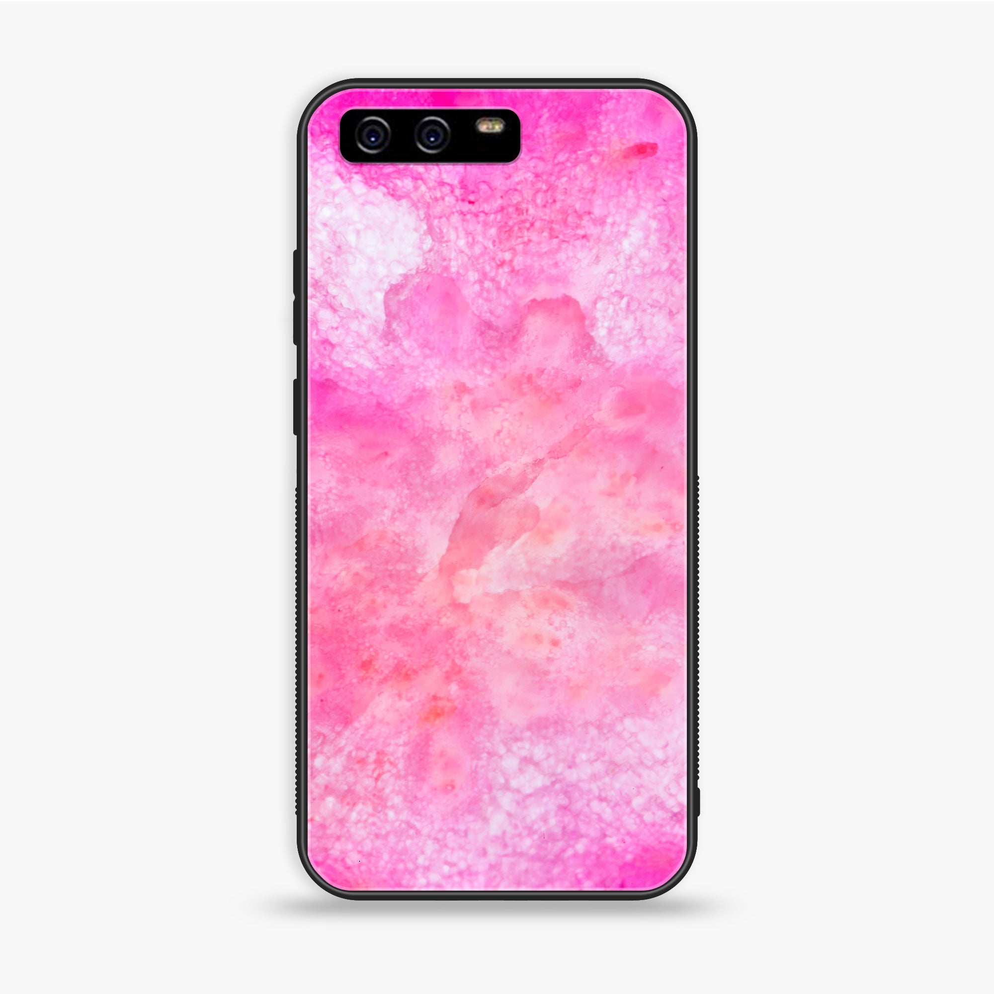 Huawei P10 Plus - Pink Marble 2.0 Series - Premium Printed Glass Soft Bumper Shock Proof Case