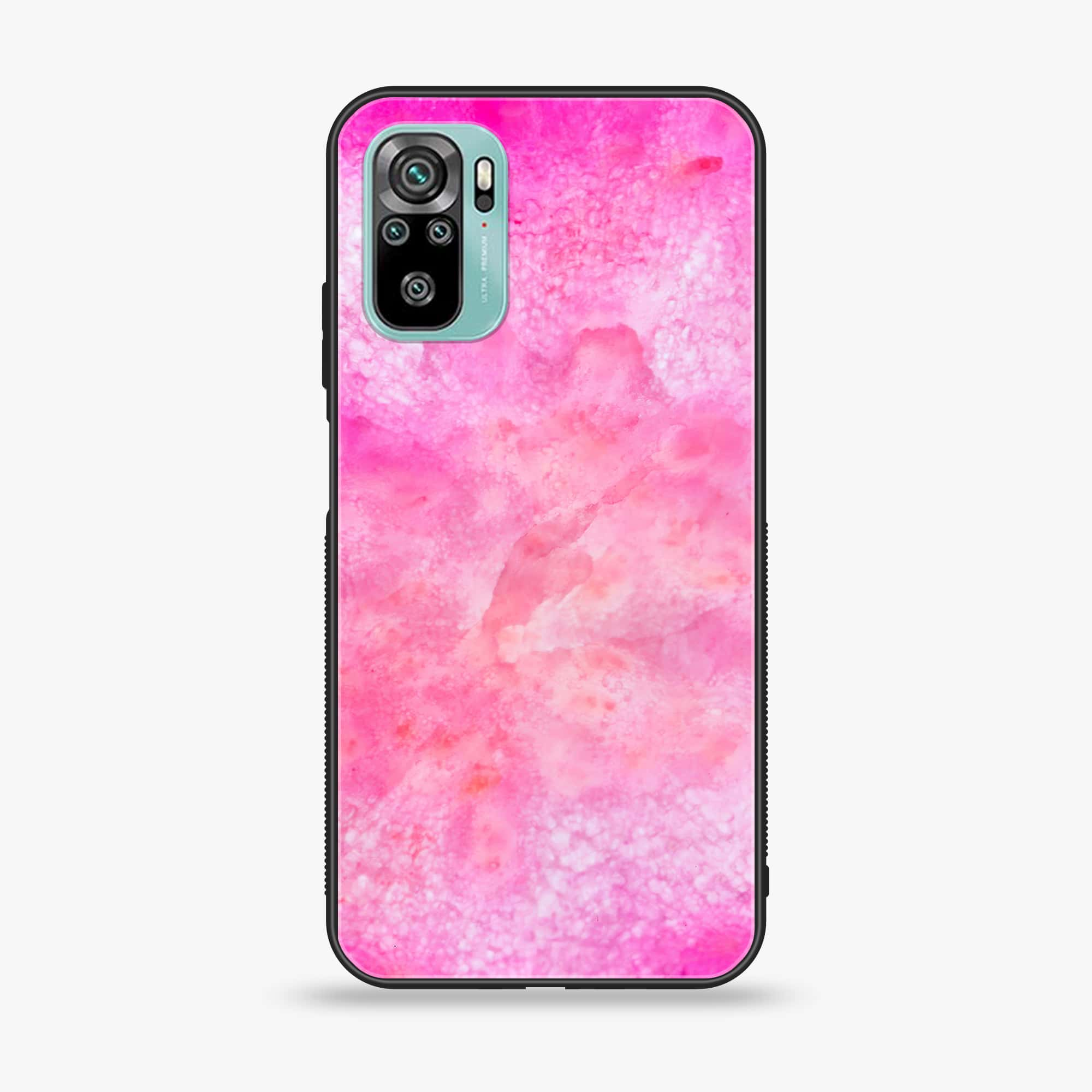 Xiaomi Redmi Note 10 - Pink Marble 2.0 Series - Premium Printed Glass soft Bumper shock Proof Case