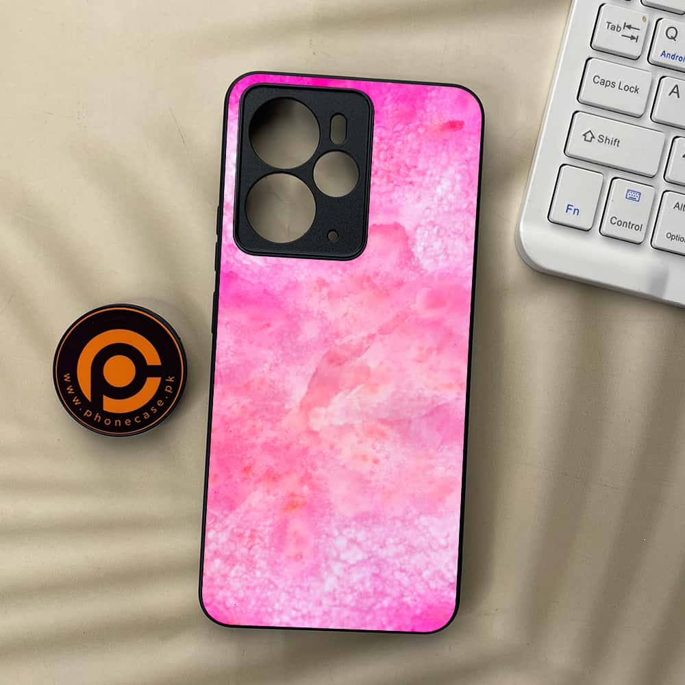 Realme 14 5G - Pink Marble 2.0 Series - Premium Metal Printed soft Bumper Shock Proof Case