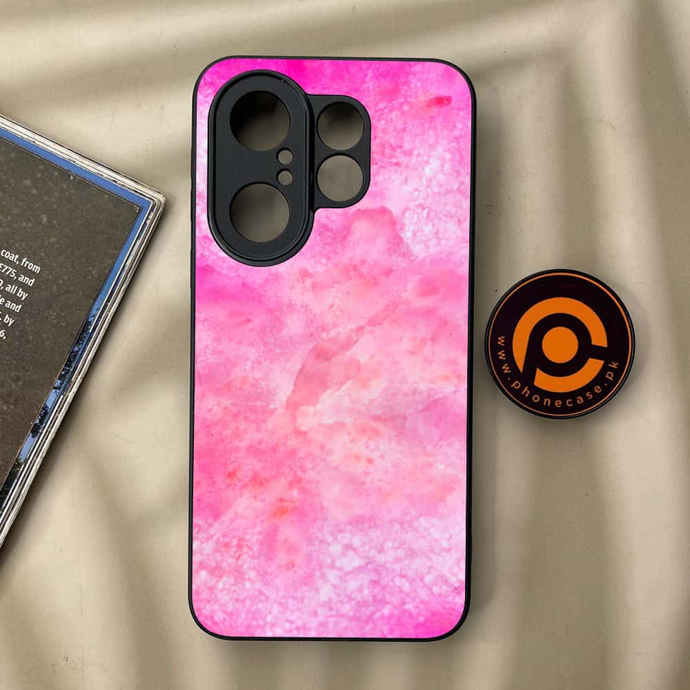 Vivo X200 FE - Pink Marble 2.0 Series - Premium Metal Printed soft Bumper Shock Proof Case