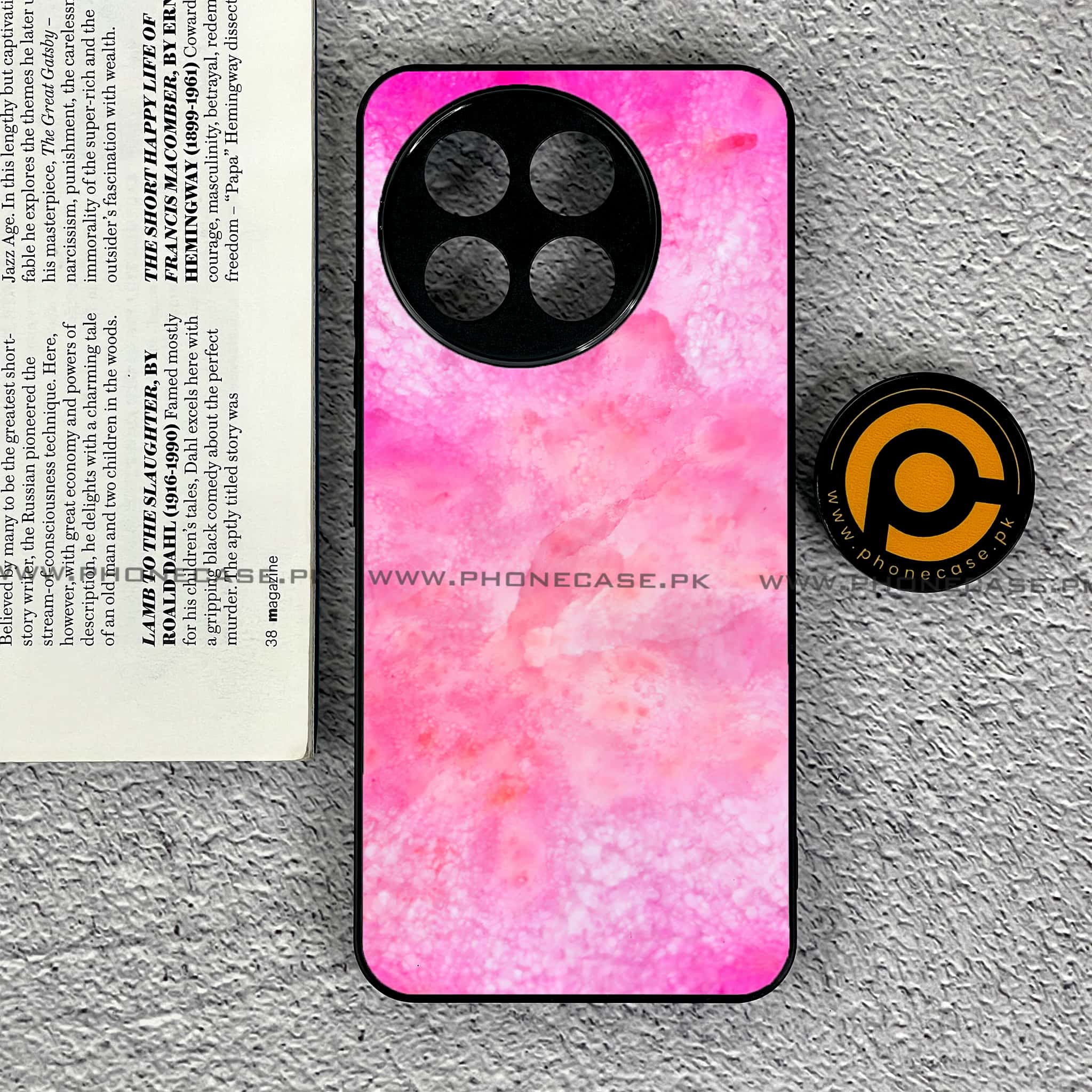 OnePlus 13R - Pink Marble 2.0 Series - Premium Printed Glass soft Bumper shock Proof Case
