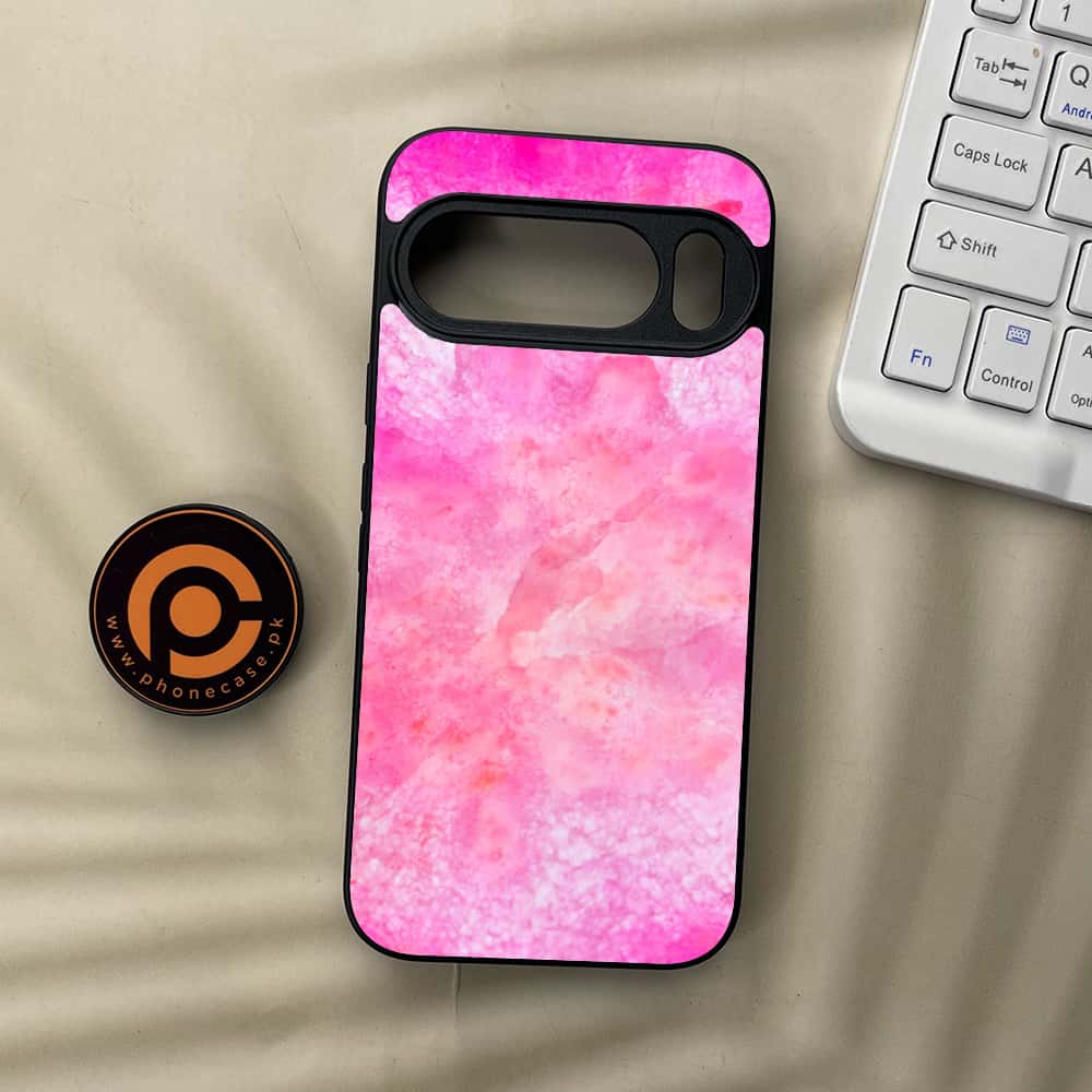 Google Pixel 10  - Pink Marble 2.0 Series - Premium Metal Printed soft Bumper Shockof Case