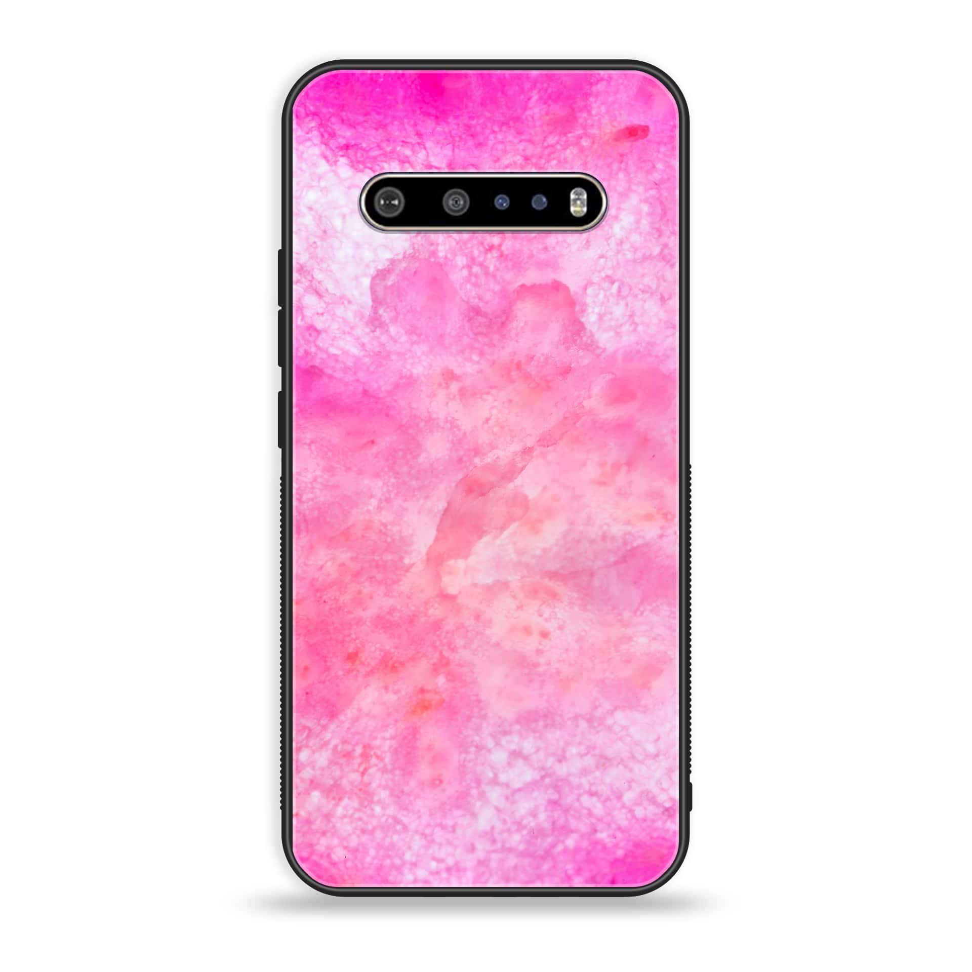 LG V60 Pink Marble 2.0 Series Premium Printed Glass soft Bumper shock Proof Case