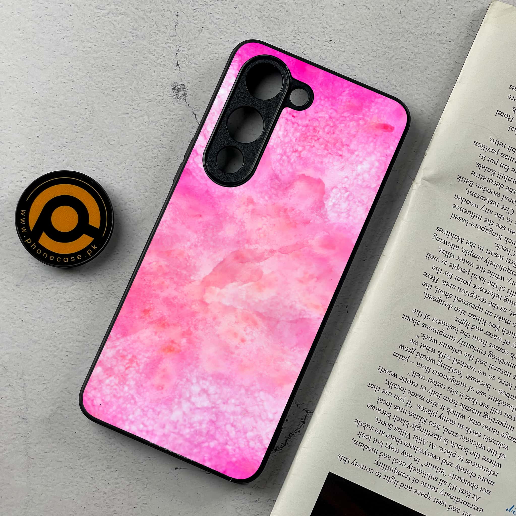 Vivo Y04 - Pink Marble 2.0 Series - Premium Metal Printed Soft Bumper Shockproof Case