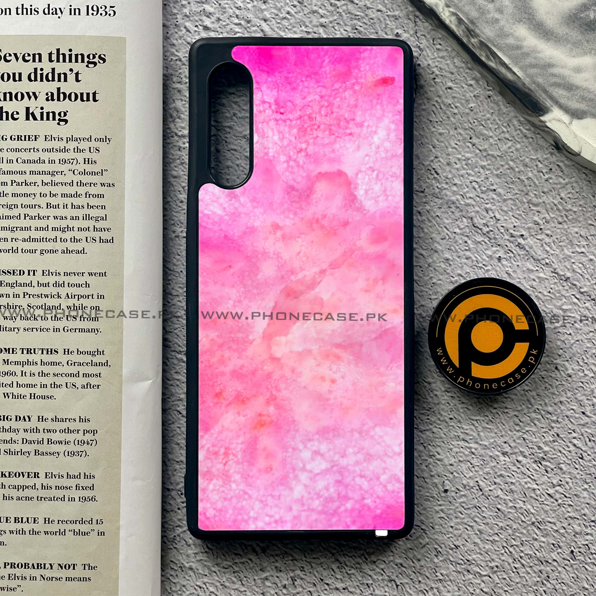 LG G9 - Pink Marble 2.0 Series - Premium Metal Printed soft Bumper shock Proof Case