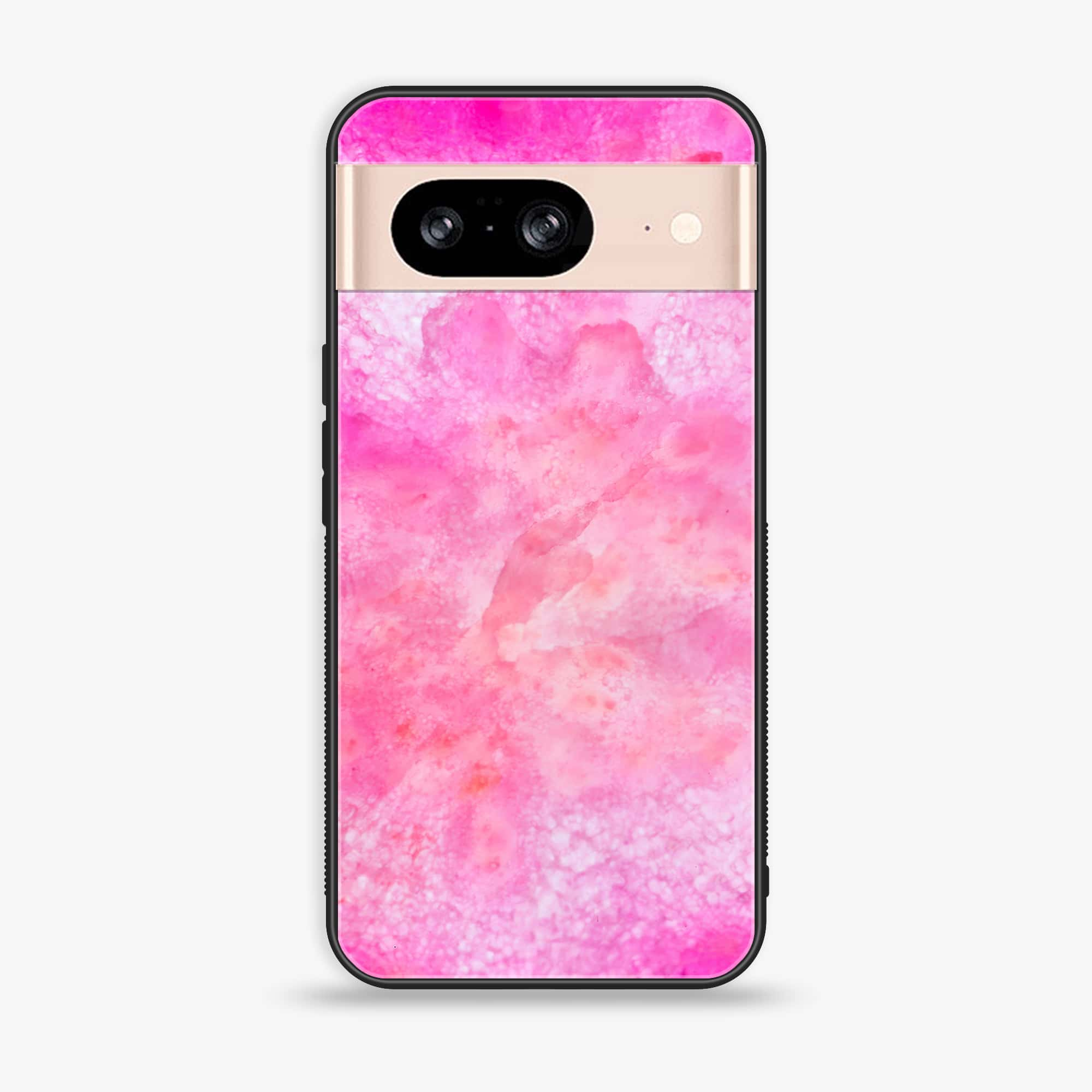 Google Pixel 8 - Pink Marble 2.0 Series - Premium Printed Glass soft Bumper shock Proof Case