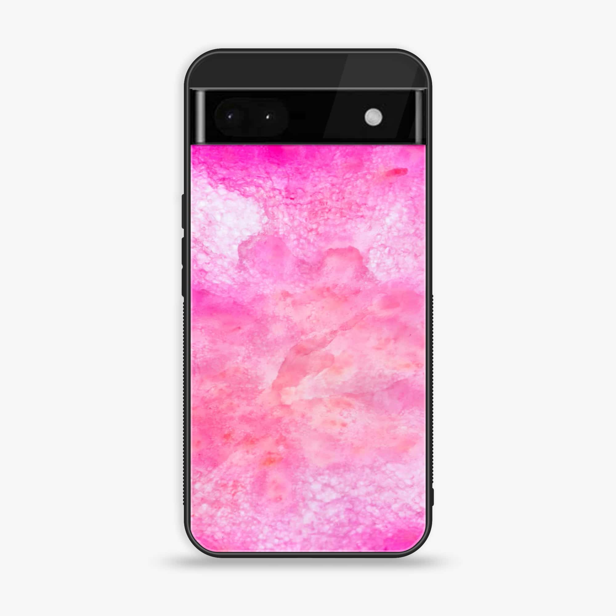 Google Pixel 6A - Pink Marble 2.0 Series - Premium Metal Printed soft Bumper Shock Proof Case