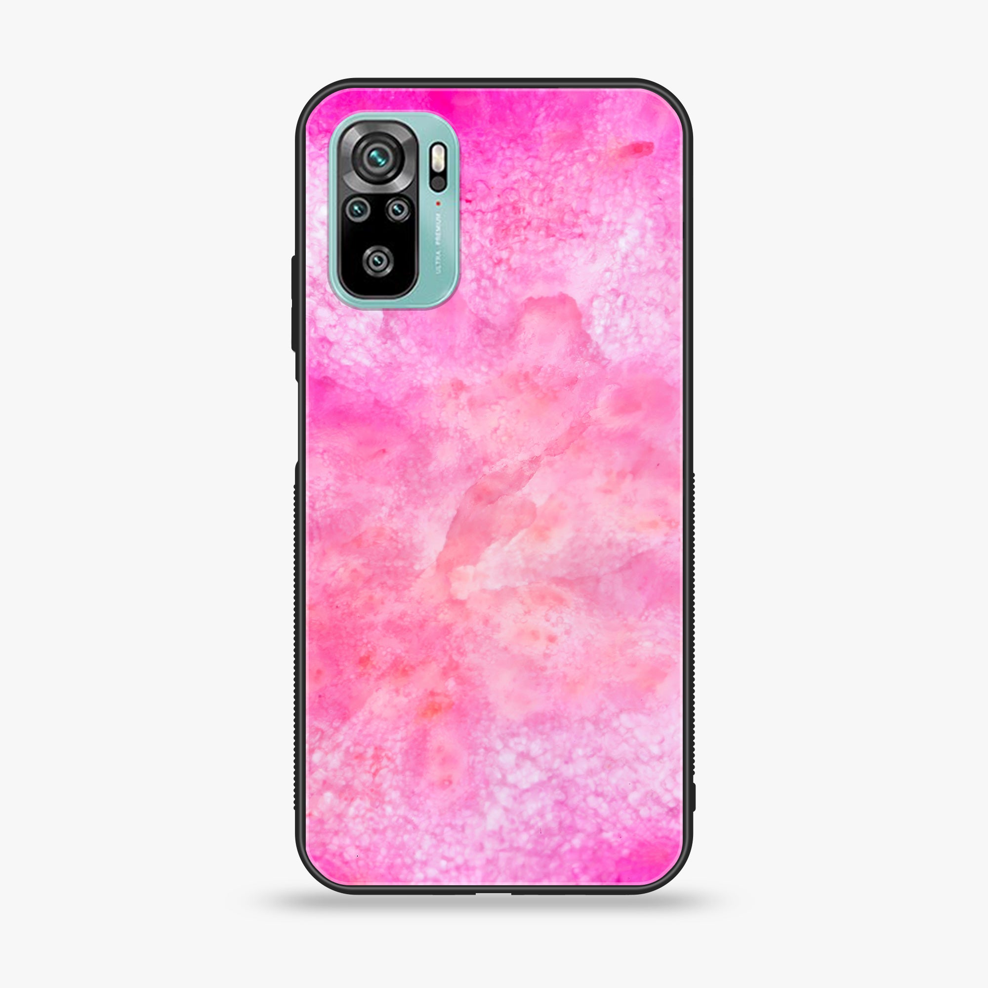 Redmi 10 - Pink Marble 2.0 Series - Premium Printed Glass soft Bumper shock Proof Case