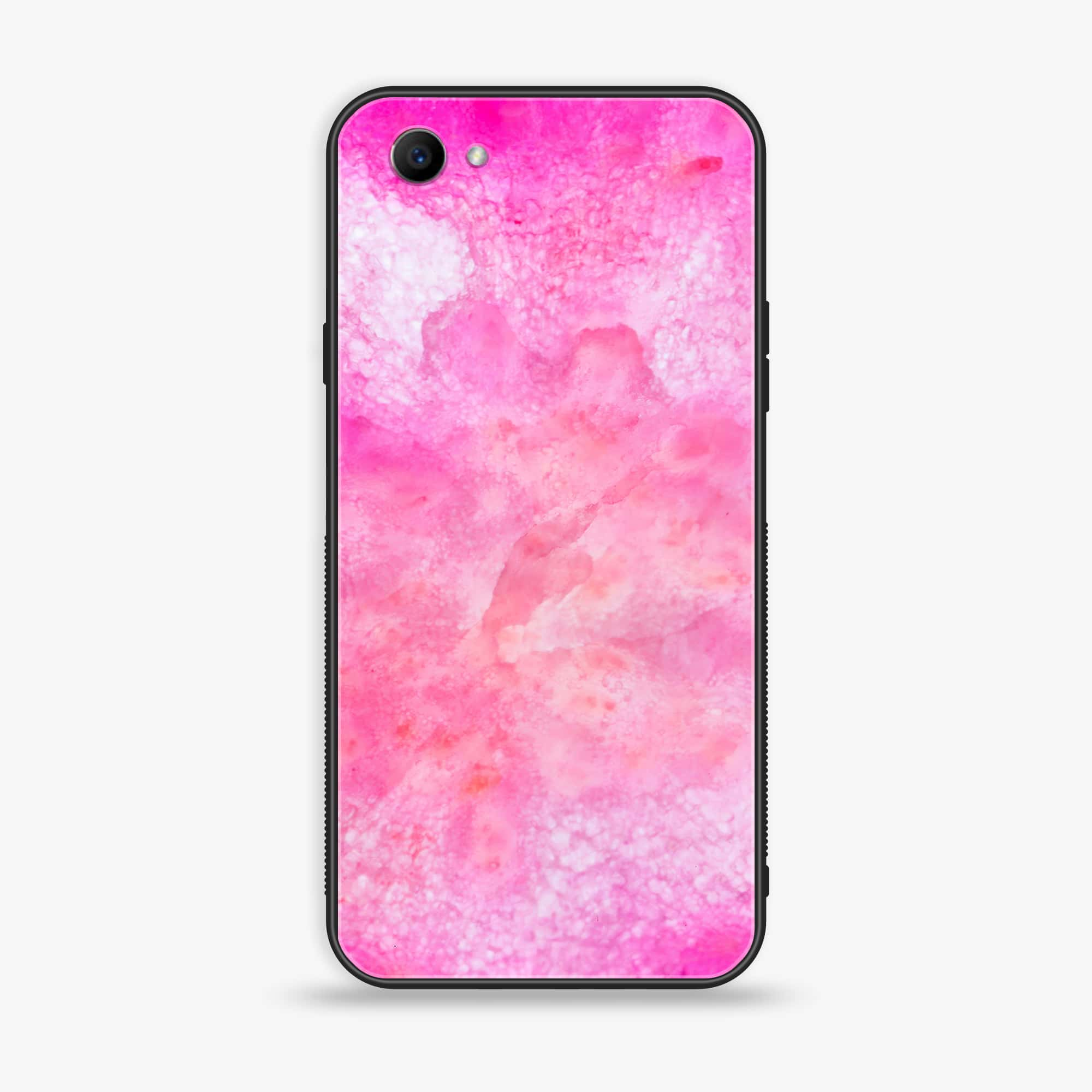 Oppo F7 Youth - Pink Marble 2.0 Series - Premium Printed Glass soft Bumper shock Proof Case