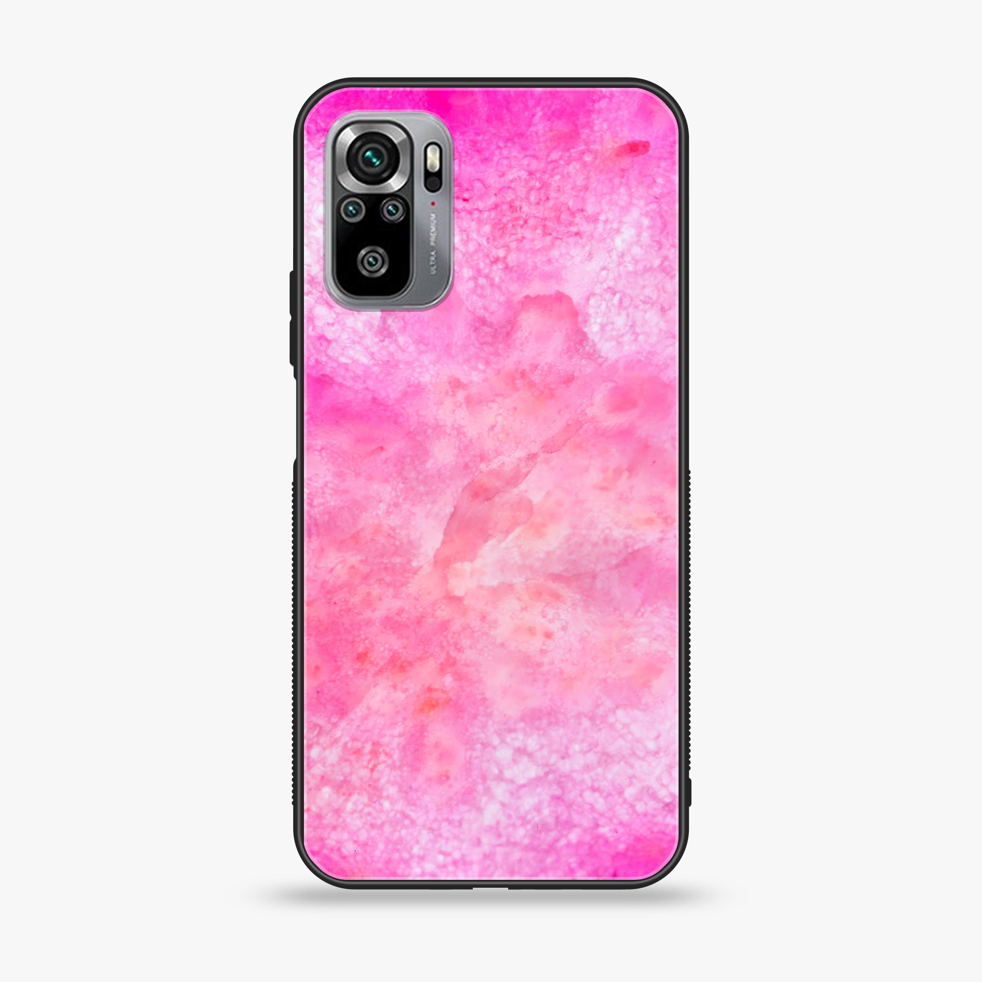 Xiaomi Redmi Note 10S- Pink Marble 2.0 Series - Premium Printed Glass soft Bumper shock Proof Case