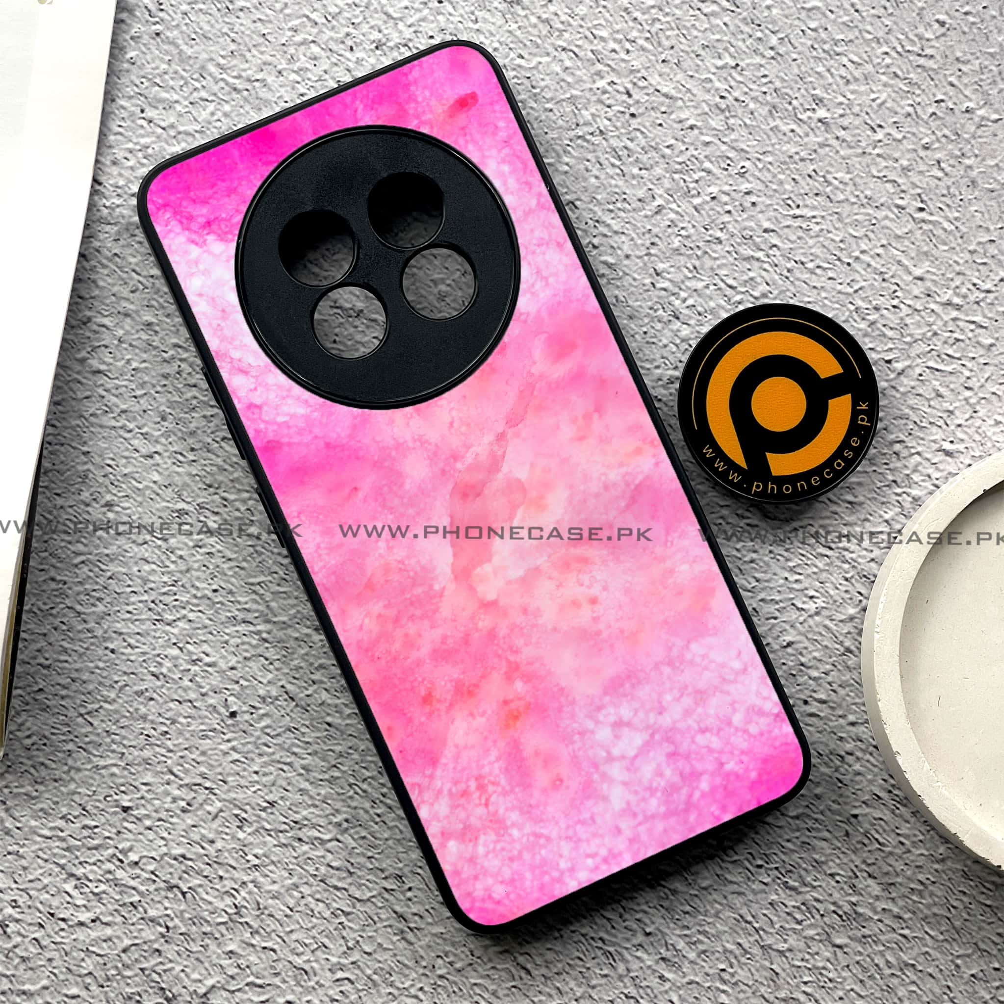 Realme 13 Pro Plus -  Pink Marble 2.0 Series - Premium Printed Metal soft Bumper shock Proof Case