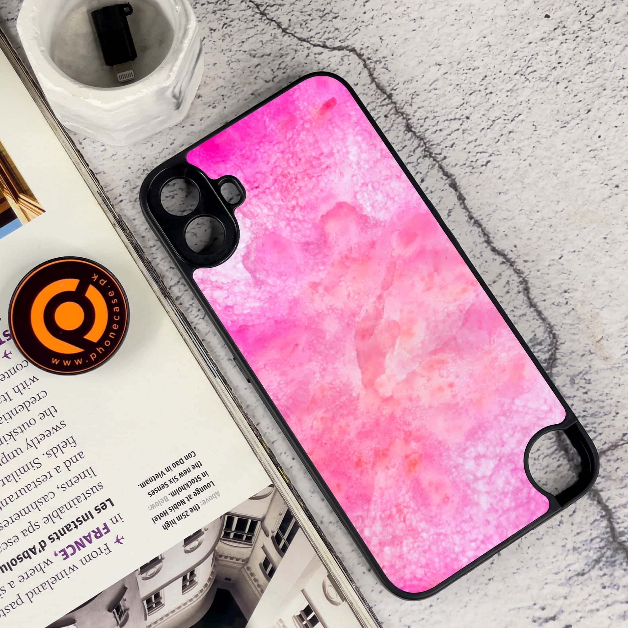 Nothing CMF Phone 1 - Pink Marble 2.0 Series - Premium Metal Printed soft Bumper Shock Proof Case