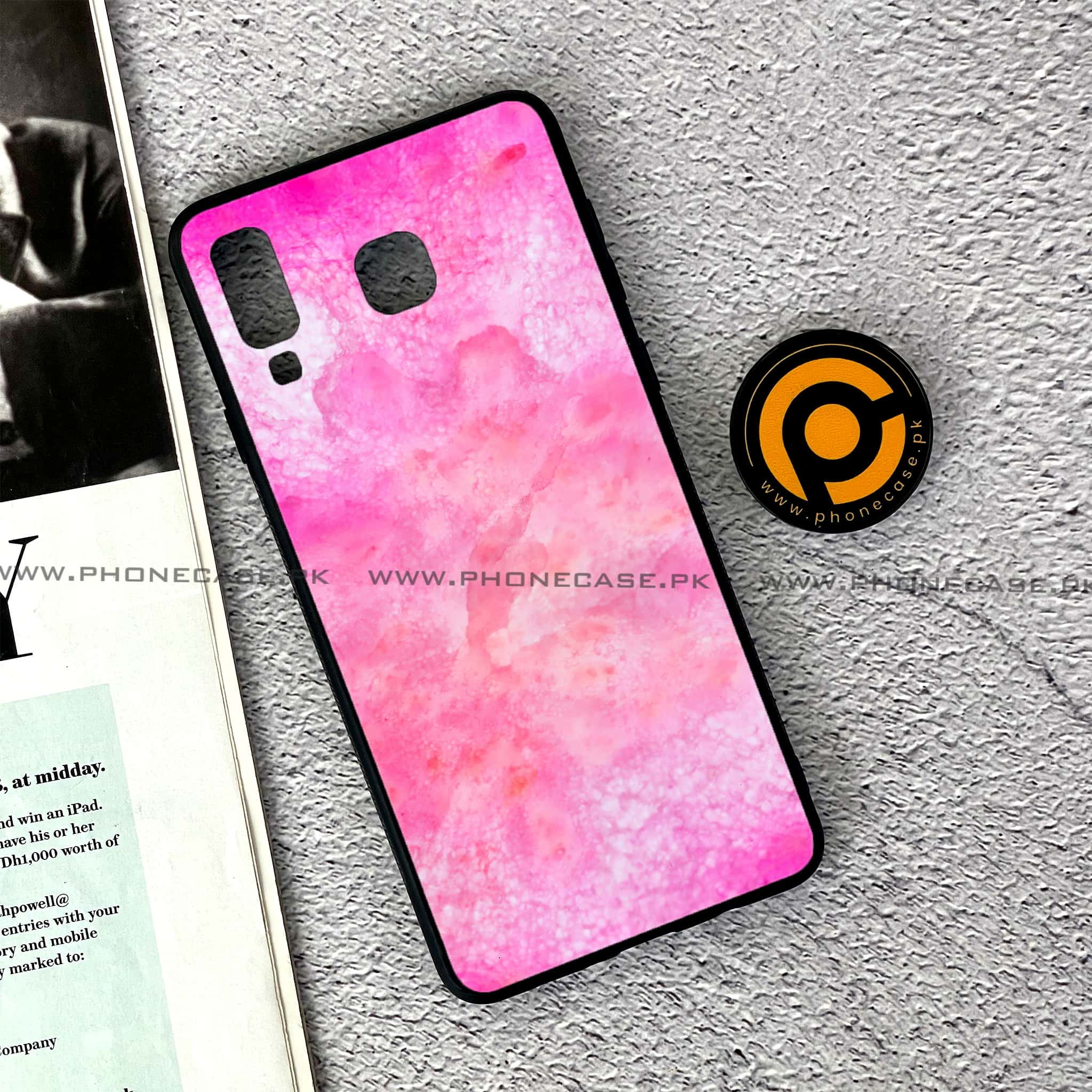 Samsung Galaxy A8 Star(A9 Star) - Pink Marble 2.0 Series - Premium Printed Glass soft Bumper shock Proof Case