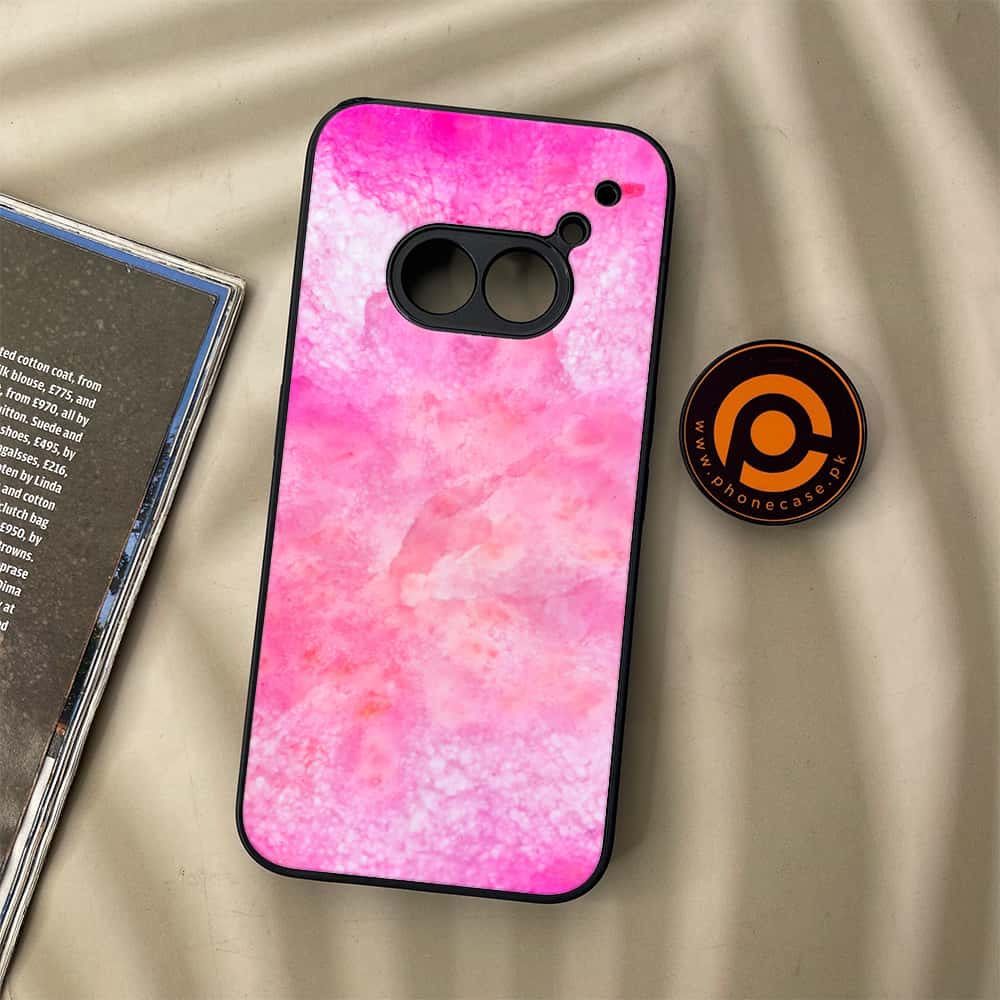 Nothing Phone (2a) - Pink Marble 2.0 Series - Premium Metal Printed soft Bumper Shock Proof Case