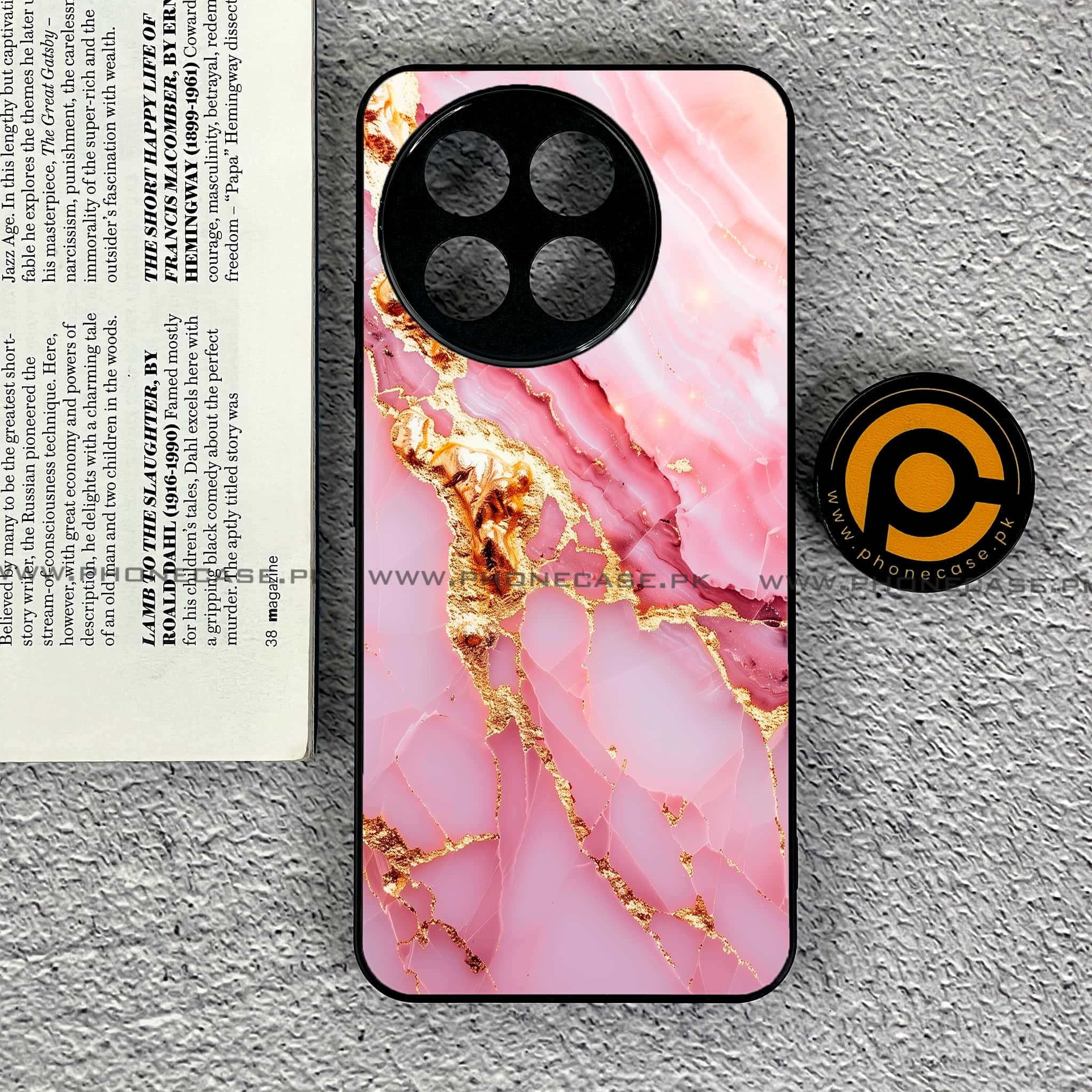 Tecno Spark 30 Pro - Pink Marble 2.0 Series - Premium Printed Glass soft Bumper shock Proof Case