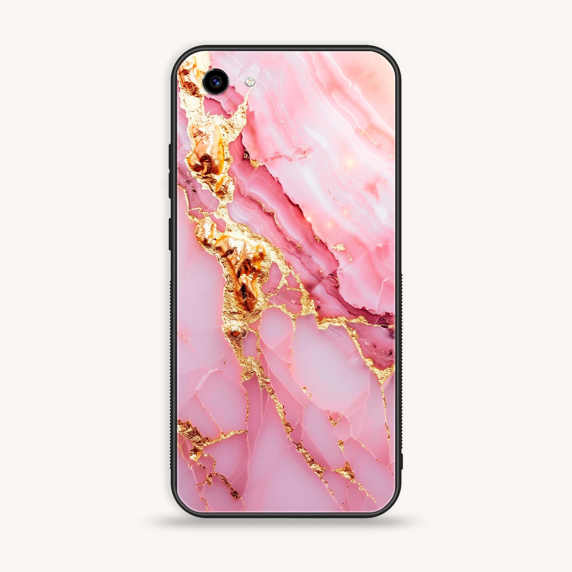 Vivo Y83 - Pink Marble 2.0 Series - Premium Printed Glass soft Bumper shock Proof Case