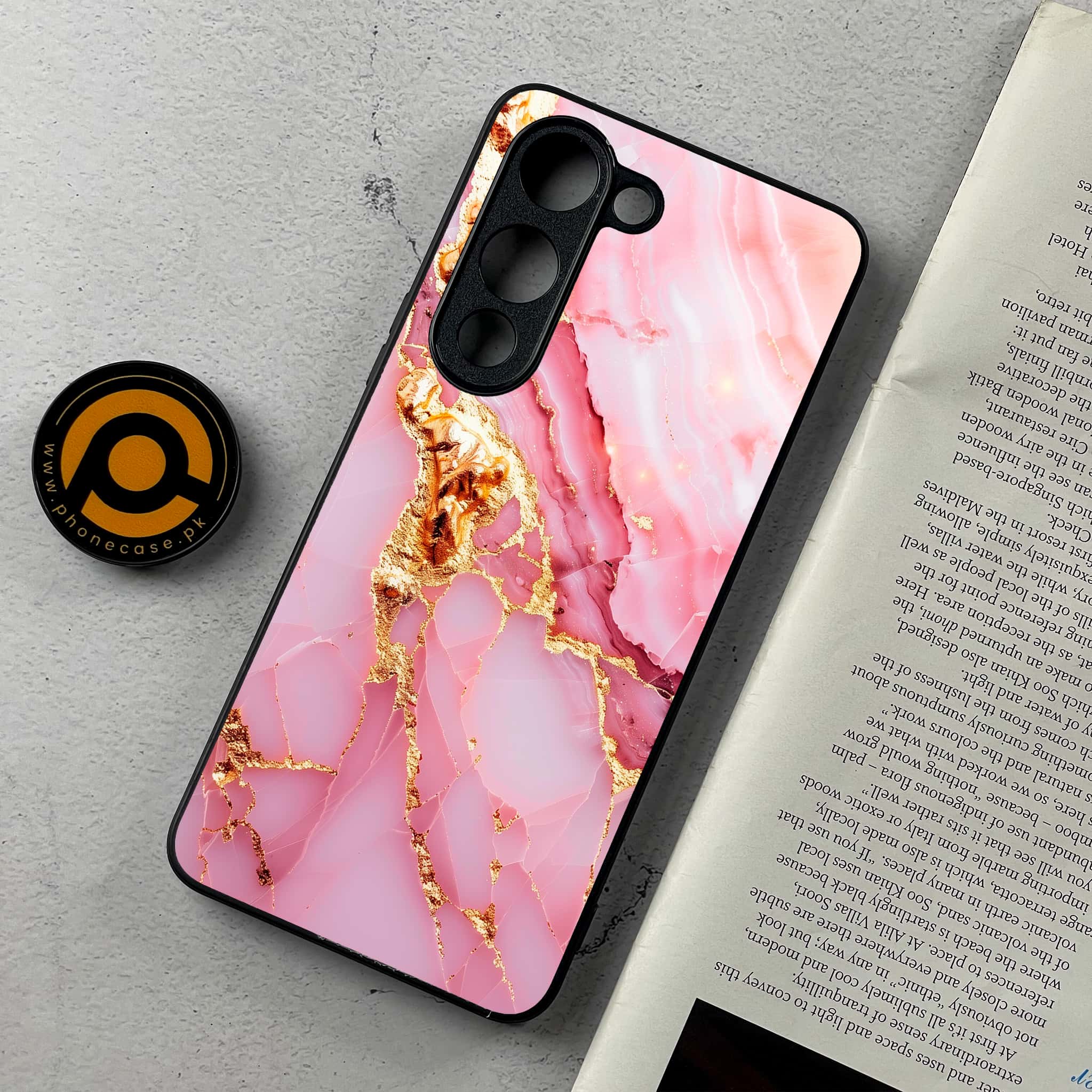 Vivo Y04 - Pink Marble 2.0 Series - Premium Metal Printed Soft Bumper Shockproof Case