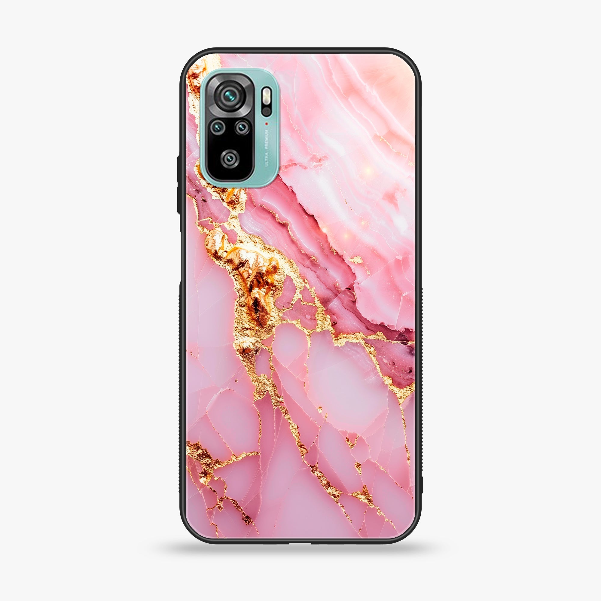 Redmi 10 - Pink Marble 2.0 Series - Premium Printed Glass soft Bumper shock Proof Case