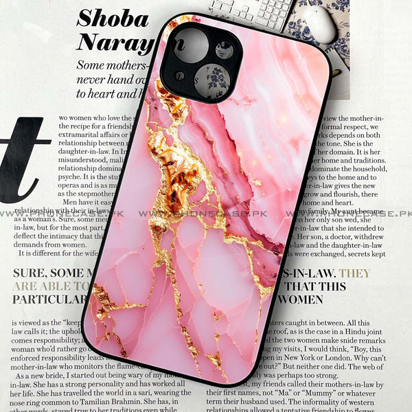 iPhone 14 Plus - Pink Marble 2.0 Design 6  - Premium Metal Printed soft Bumper shock Proof Case CS-35321