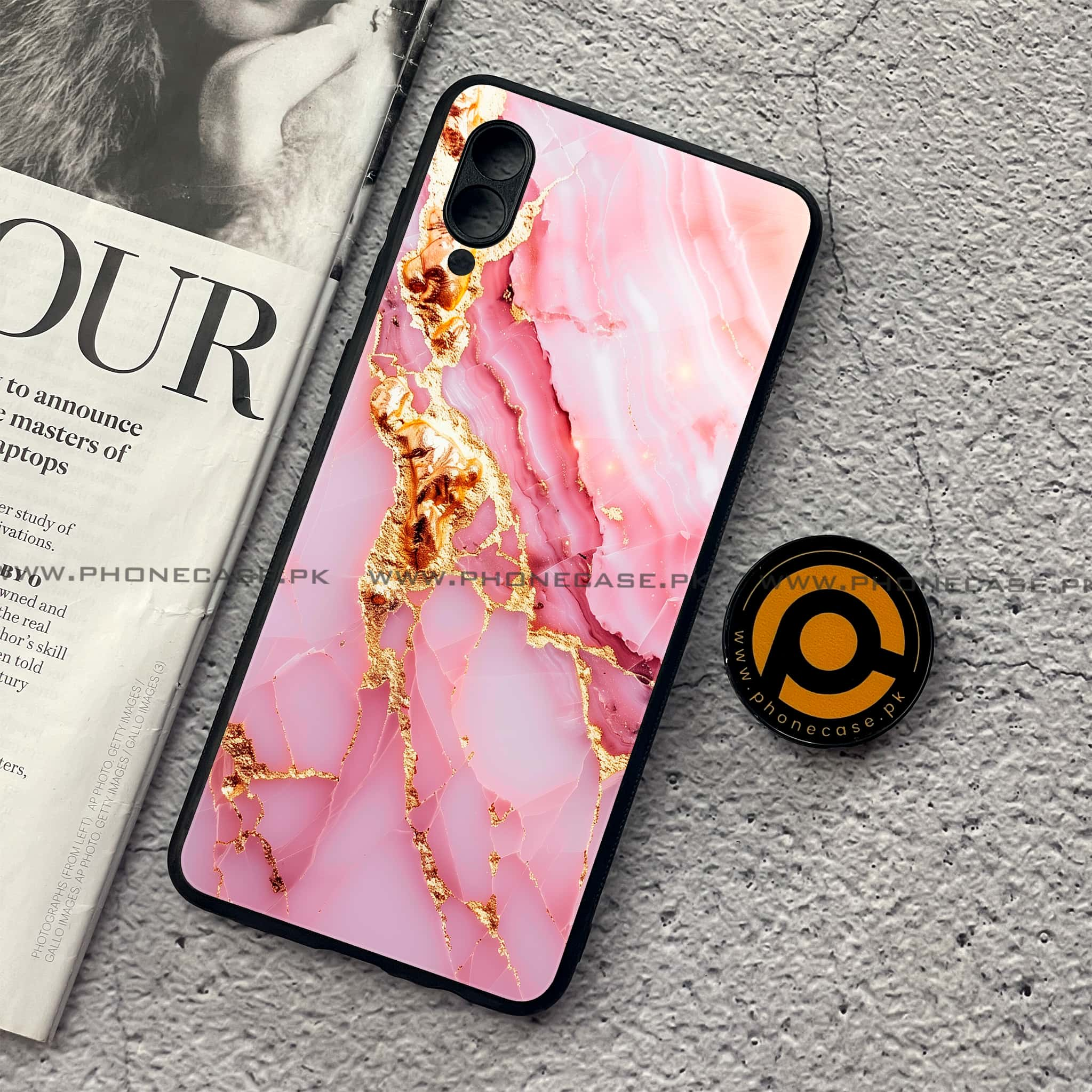 Samsung Galaxy A02 - Pink Marble 2.0 Series - Premium Printed Metal soft Bumper shock Proof Case