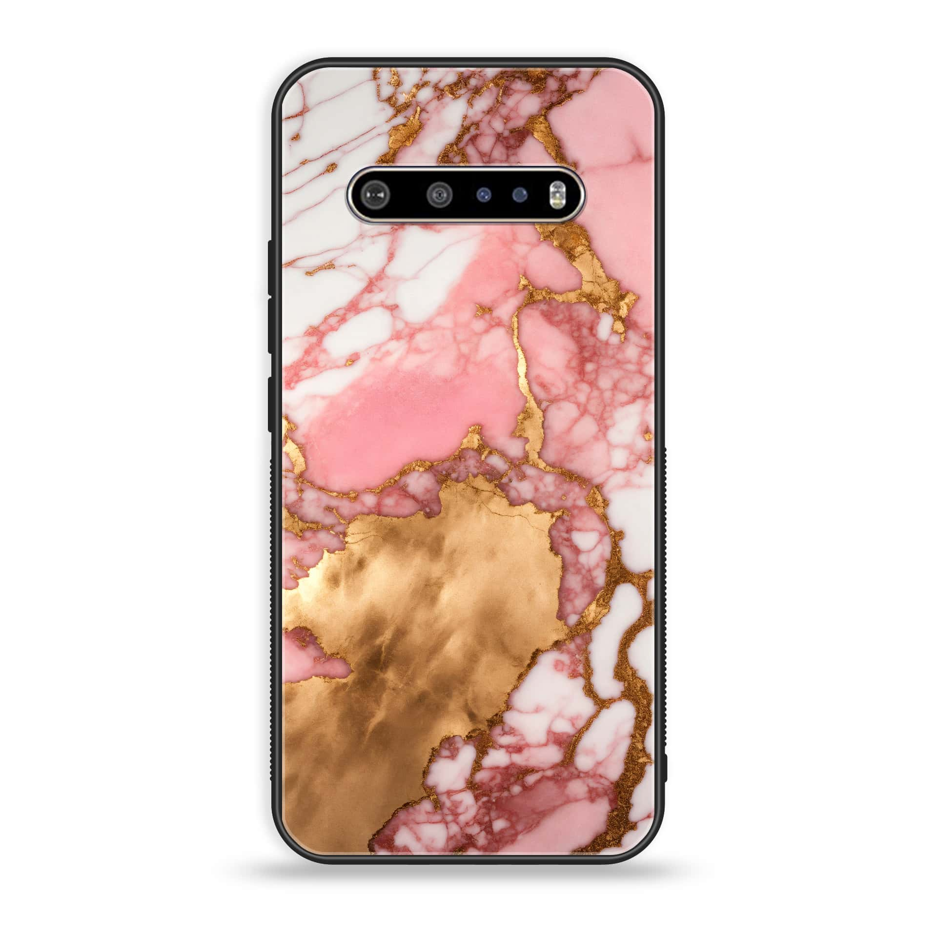 LG V60 Pink Marble 2.0 Series Premium Printed Glass soft Bumper shock Proof Case