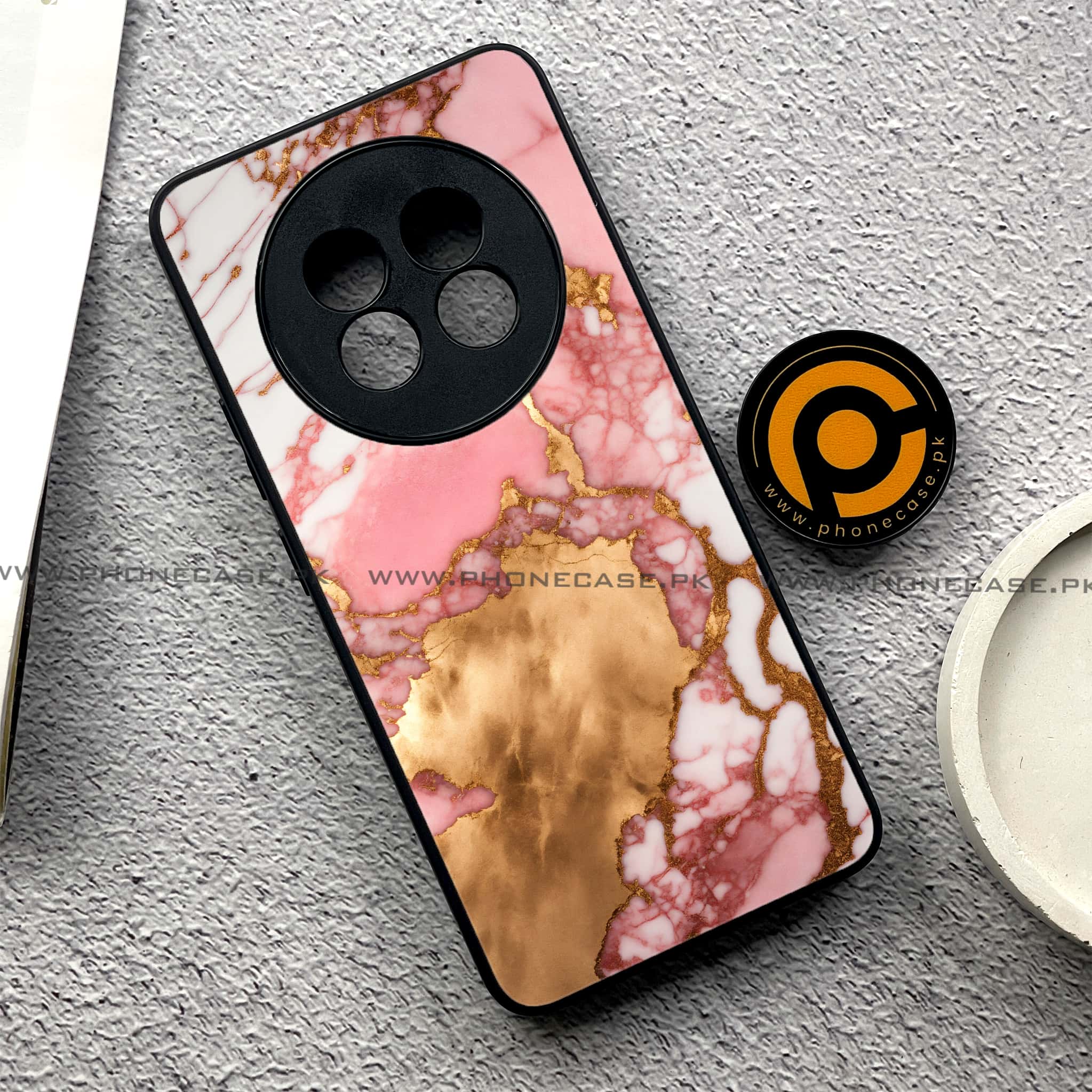 Realme 13 Pro Plus -  Pink Marble 2.0 Series - Premium Printed Metal soft Bumper shock Proof Case
